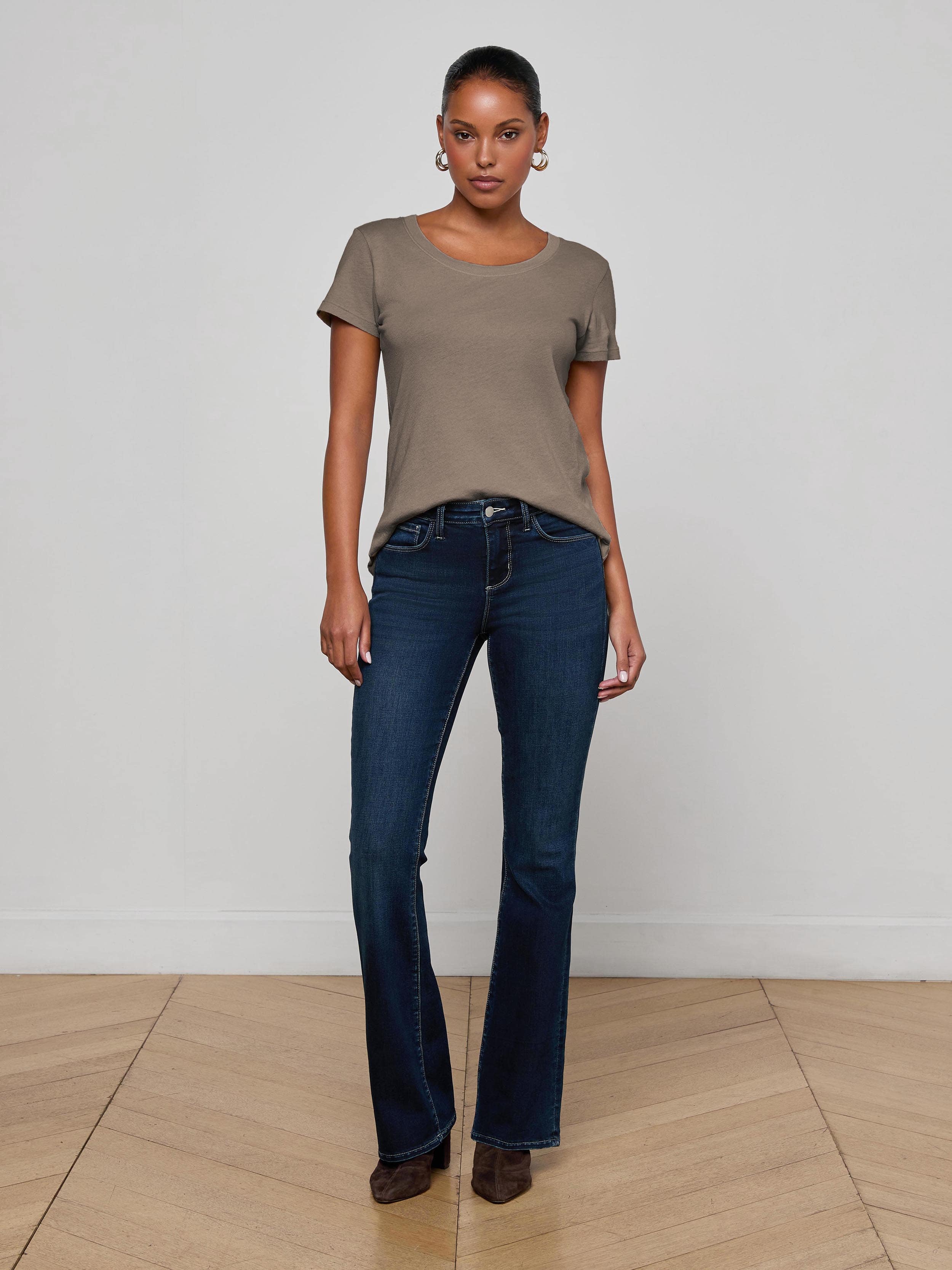 L'AGENCE - Cory Cotton Scoopneck Tee - Image 4