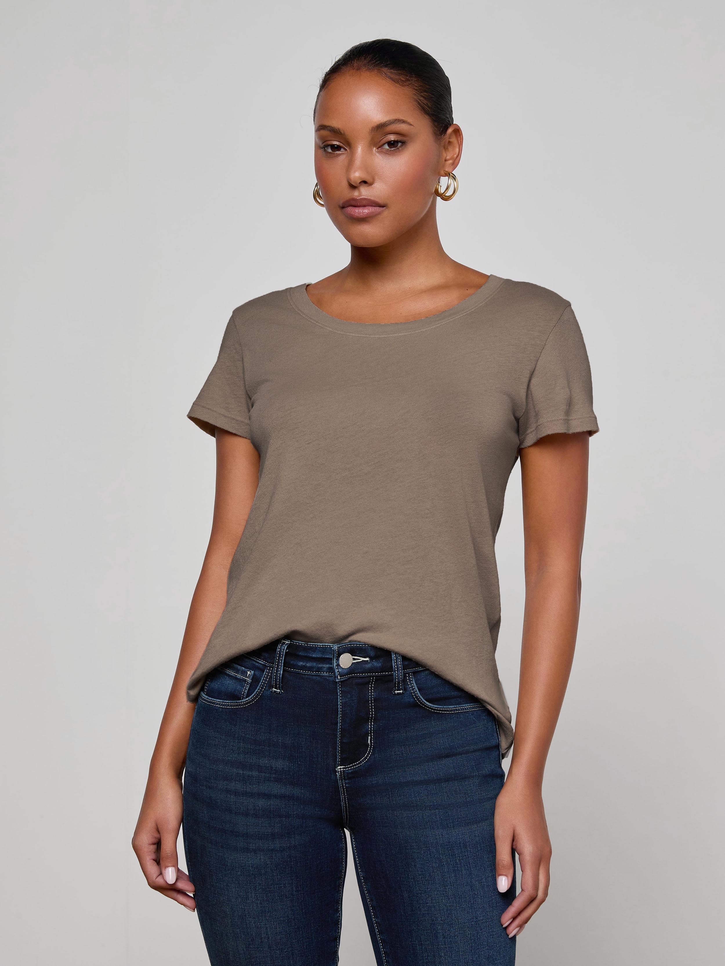 L'AGENCE - Cory Cotton Scoopneck Tee - Image 7