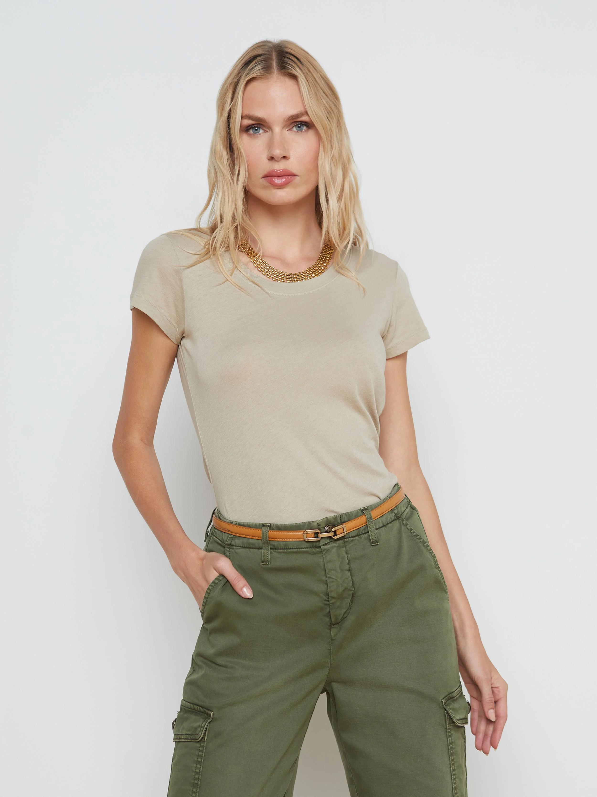 L'AGENCE - Cory Cotton Scoopneck Tee - Image 6