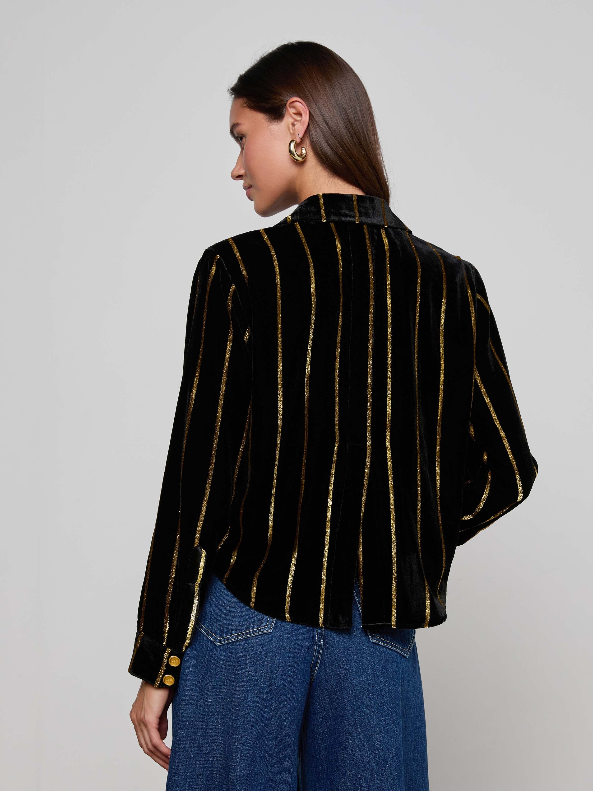 L'AGENCE - Cosette Velvet Shirt - Image 3