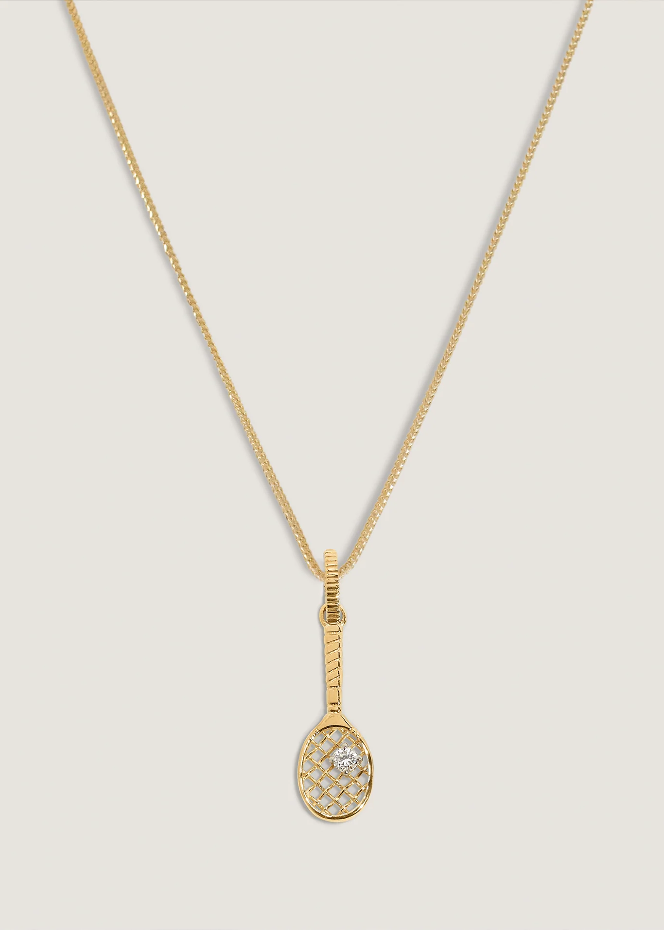 Kinn - Courtside Racquet Pendant Diamond Necklace