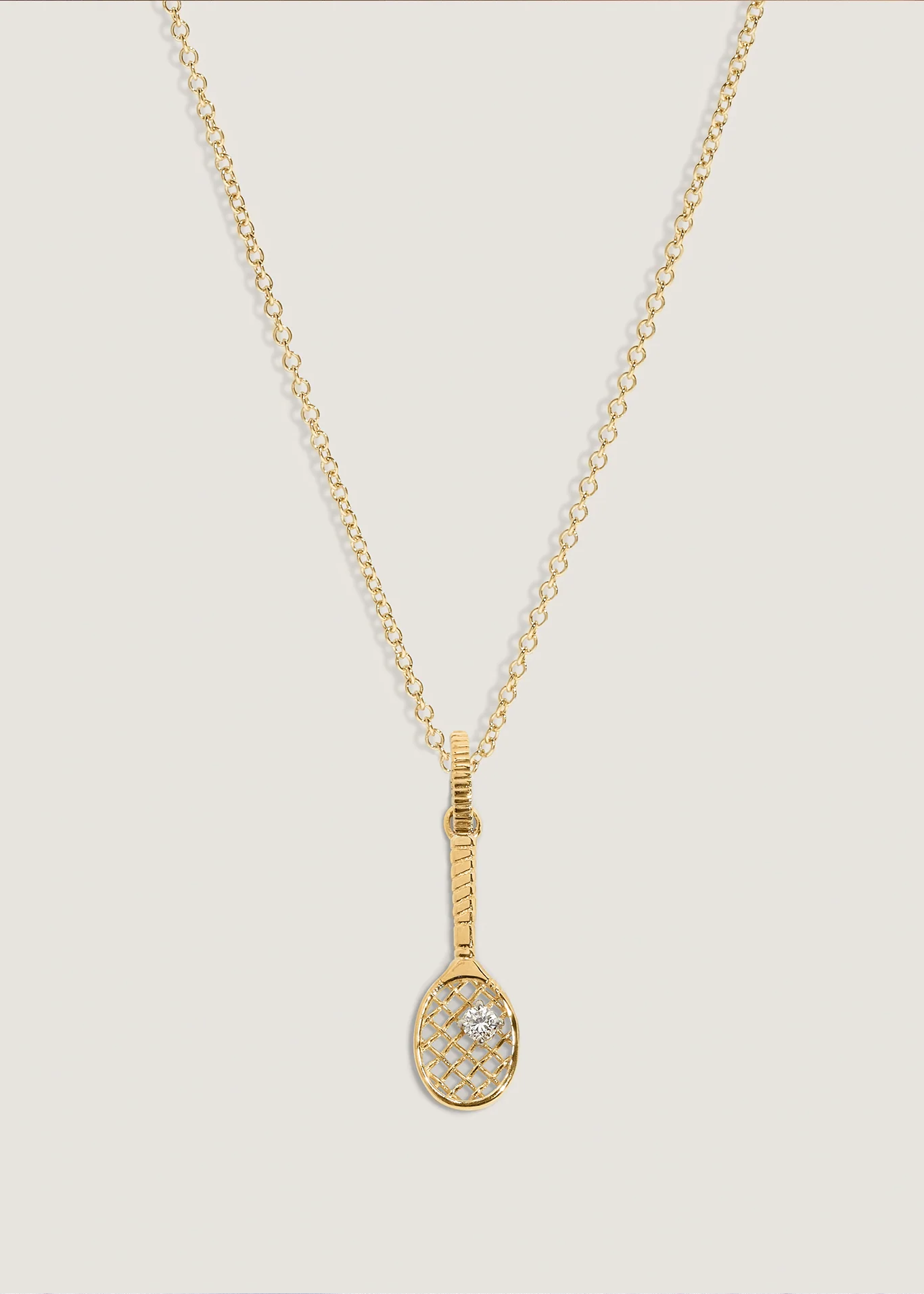 Kinn - Courtside Racquet Pendant Diamond Necklace - Image 6