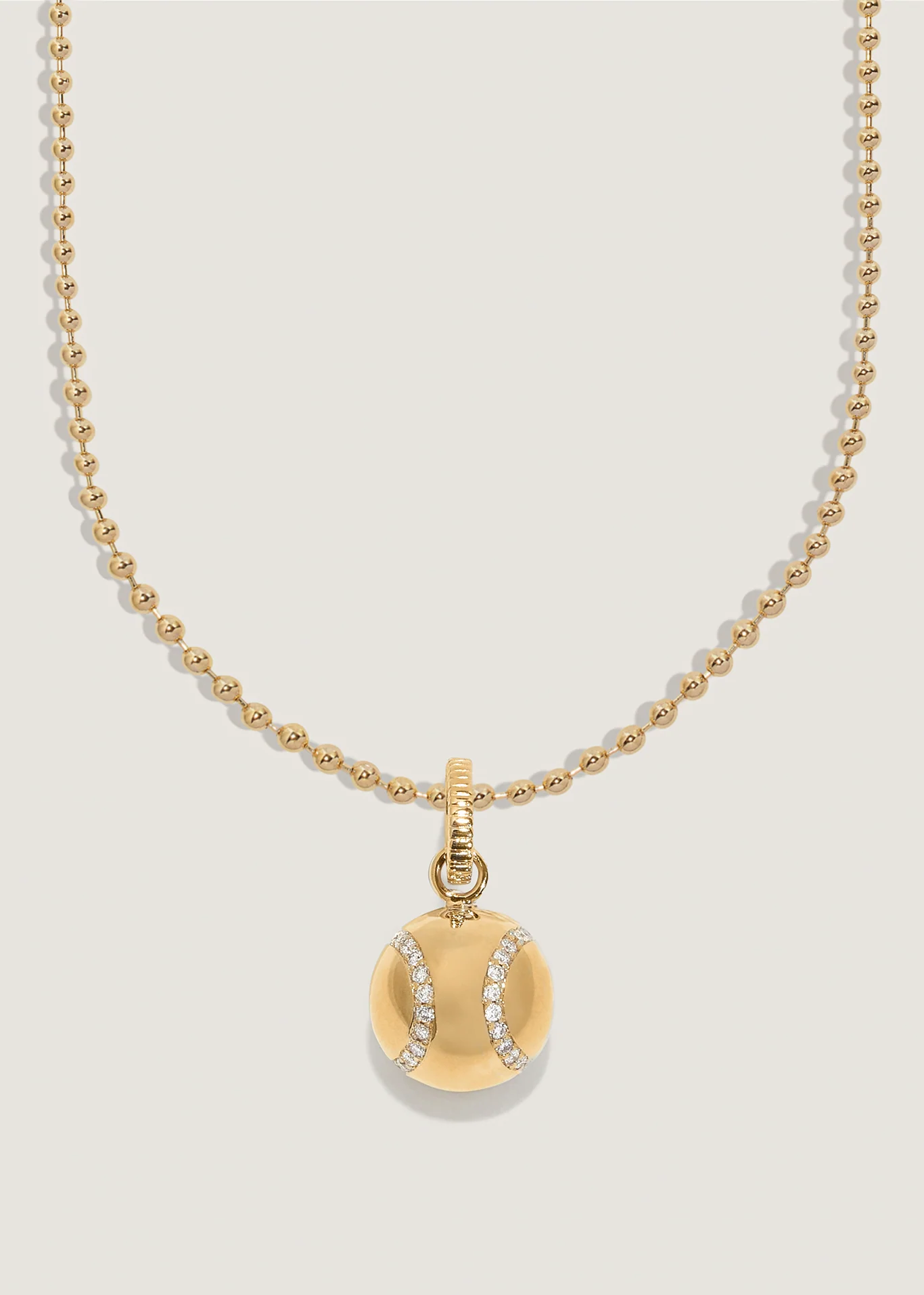 Kinn - Courtside Tennis Ball Pendant Diamond Necklace - Image 3