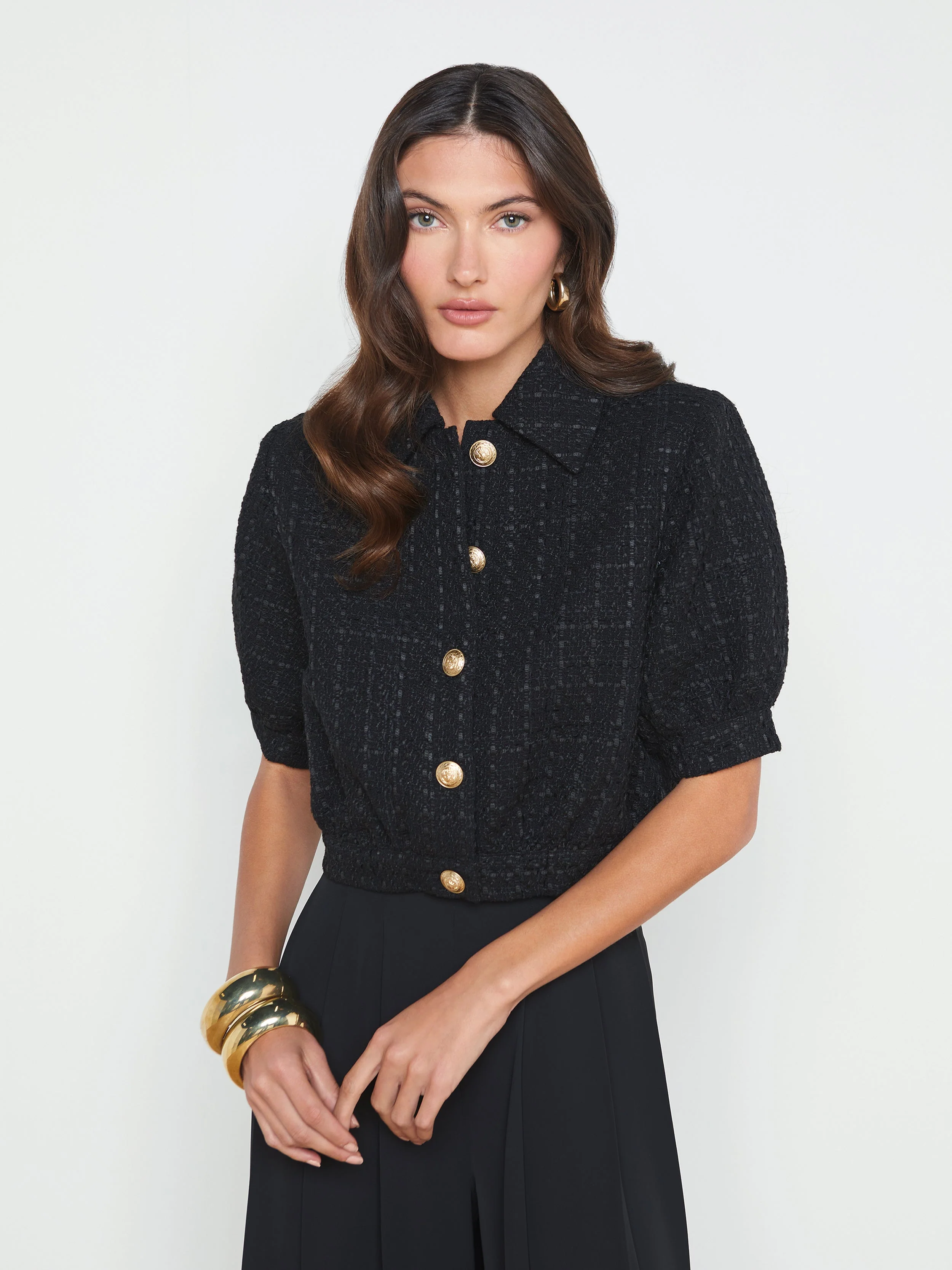 L'AGENCE - Cove Cropped Tweed Jacket