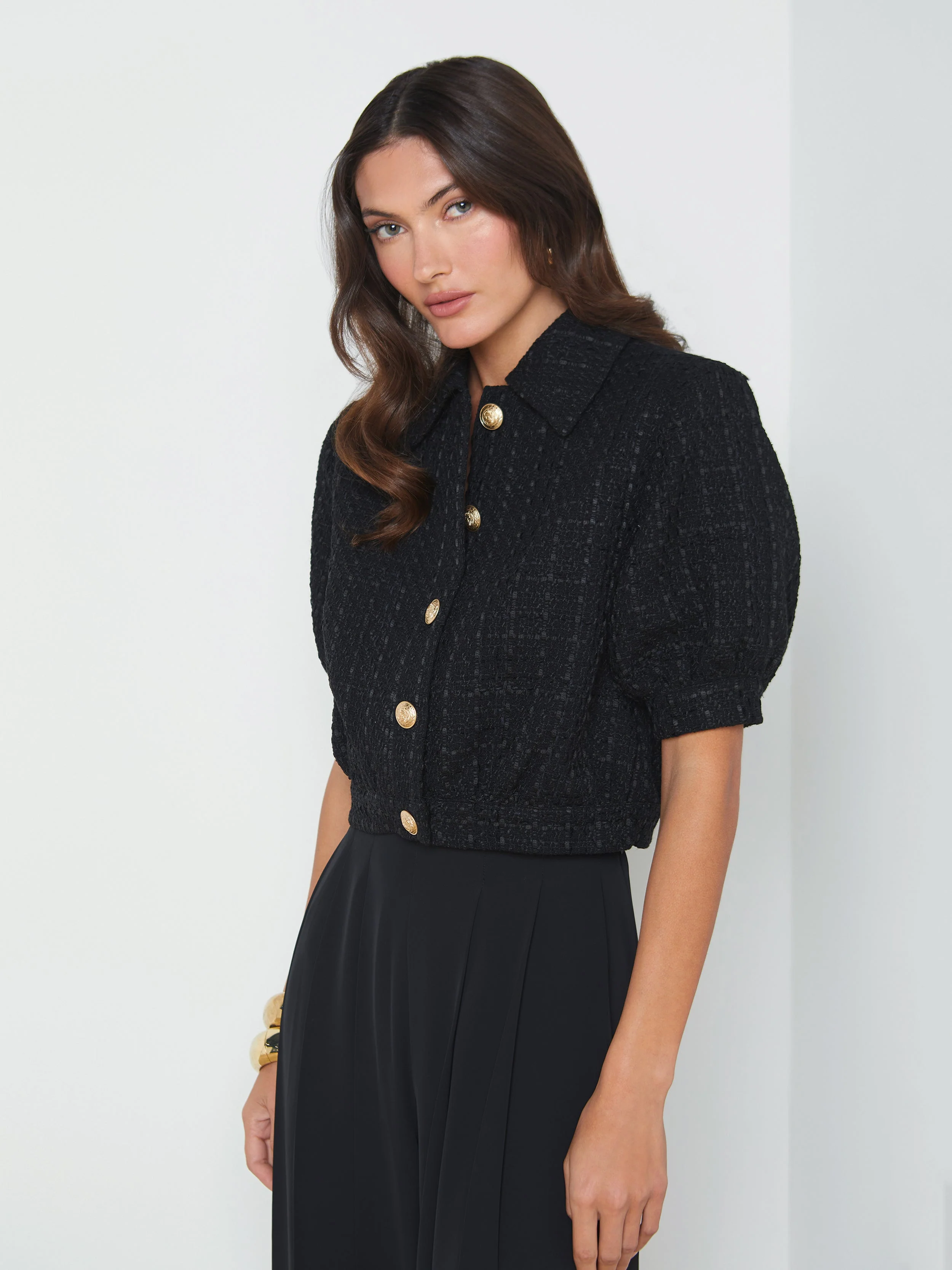 L'AGENCE - Cove Cropped Tweed Jacket - Image 7
