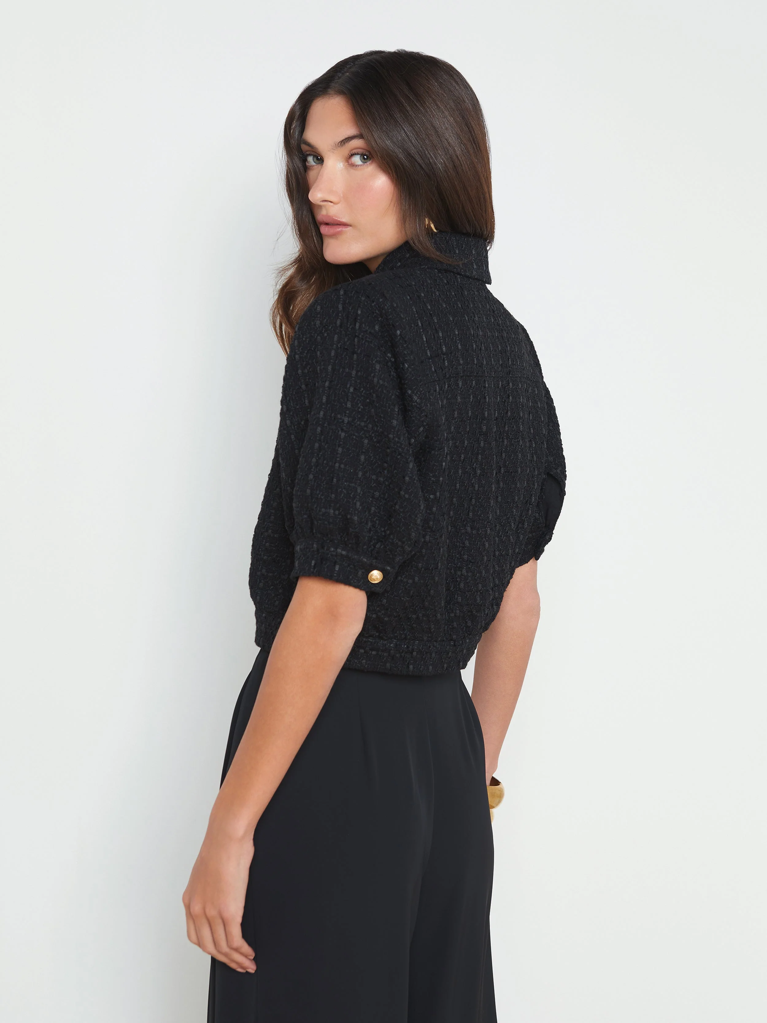 L'AGENCE - Cove Cropped Tweed Jacket - Image 8
