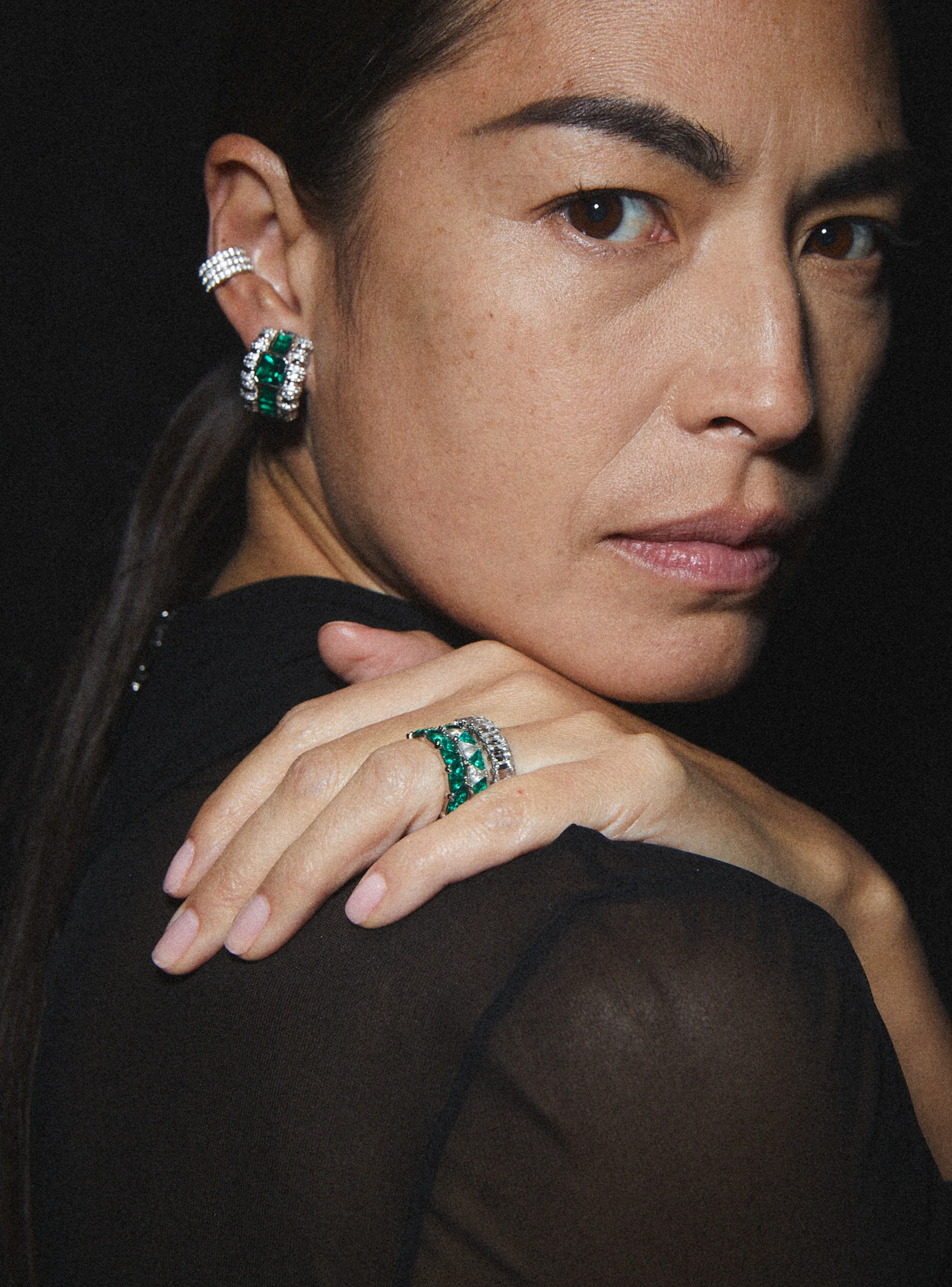 Dorsey - CRAWFORD EARRINGS IN NANO EMERALD - Image 4