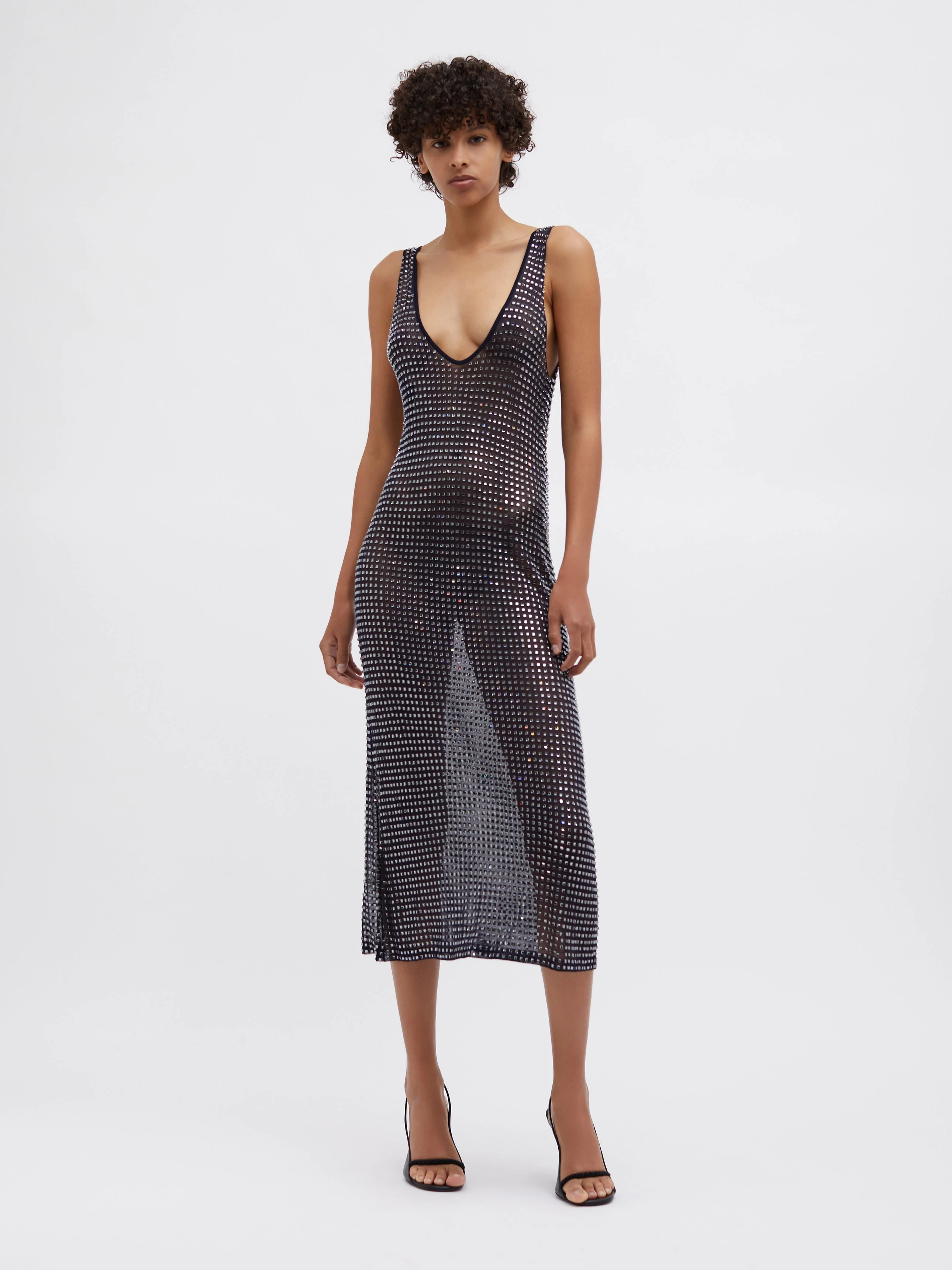 Christopher Esber - Cristalla Plunge Knit Tank Dress - Image 4