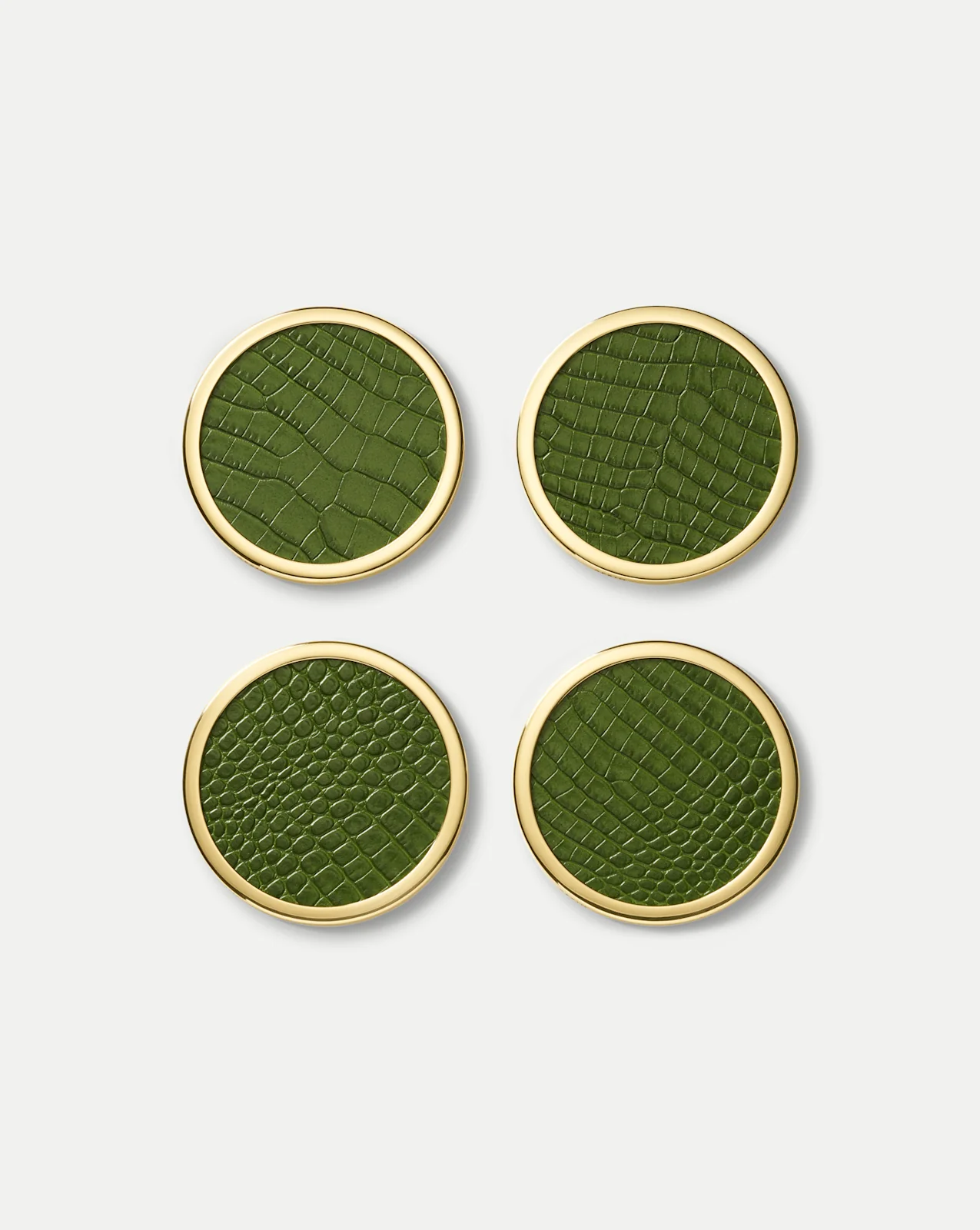 Veronica Beard - Croc - Embossed Leather Coaster Set