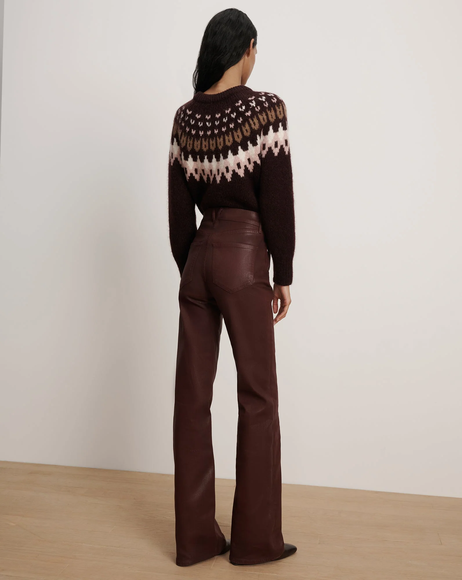 Veronica Beard - Crosbie Coated Slim Wide - Leg Jean - Image 5