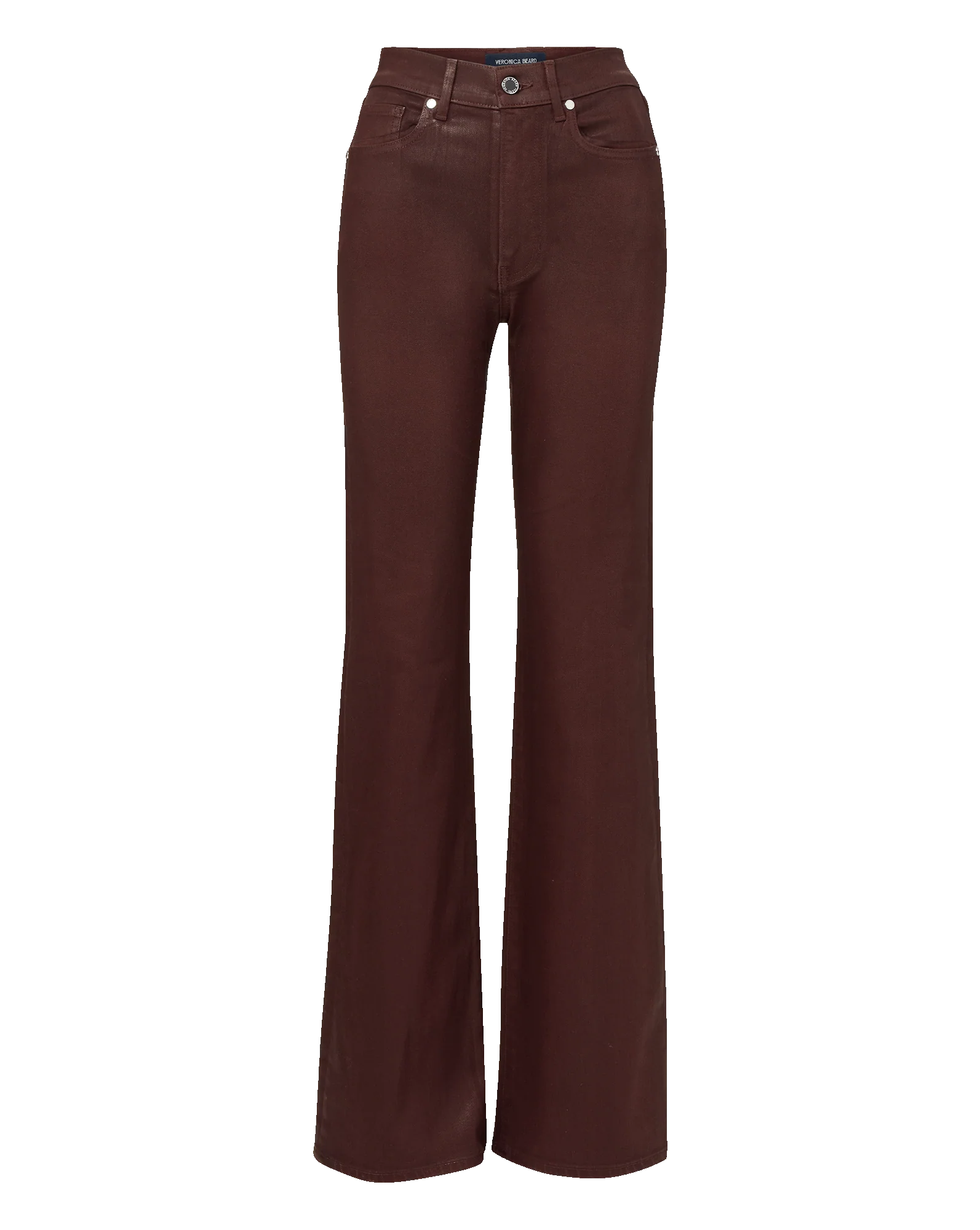 Veronica Beard - Crosbie Coated Slim Wide - Leg Jean - Image 6