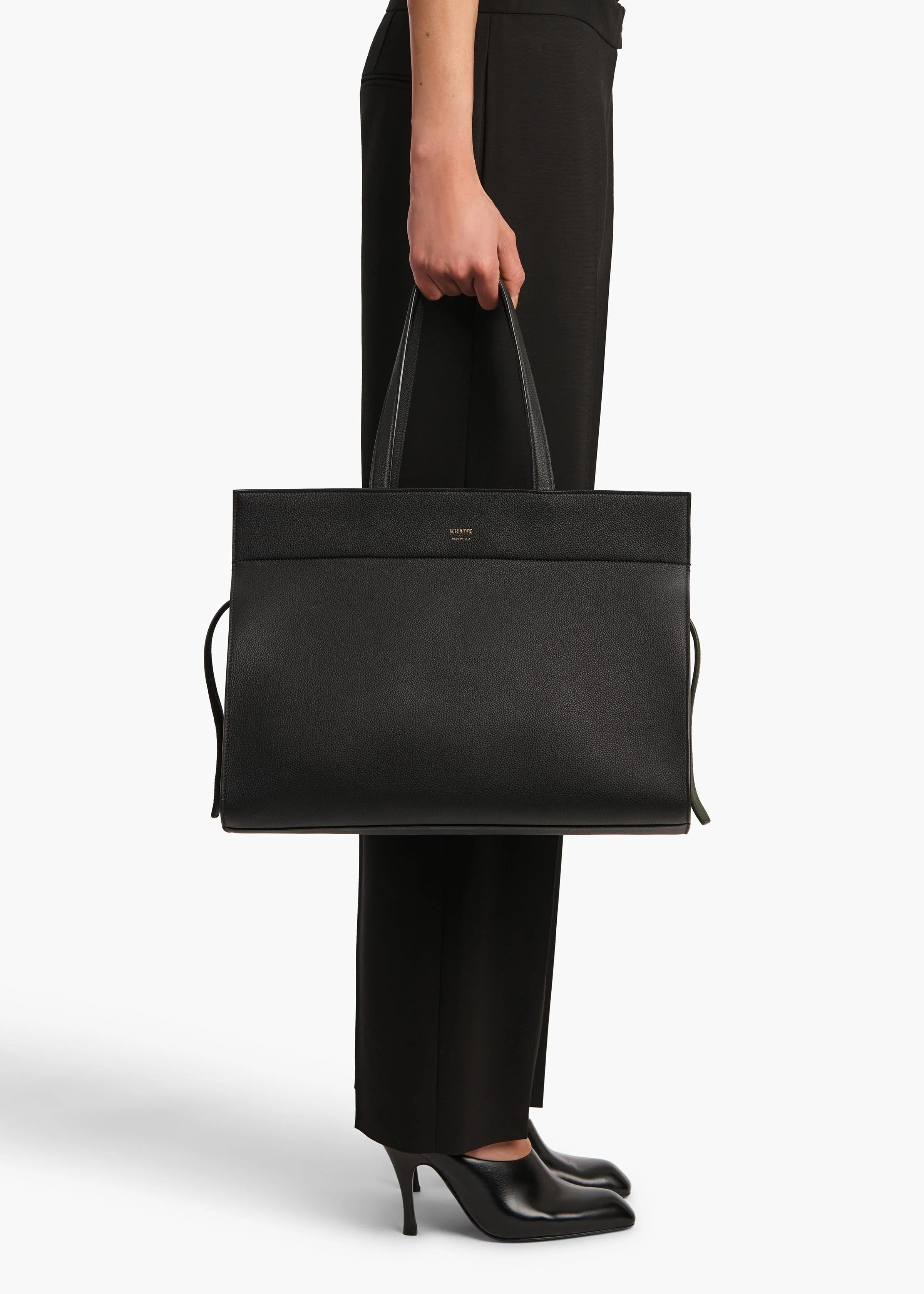 Khaite - Crosby Bag in Black Pebbled Leather - Image 5