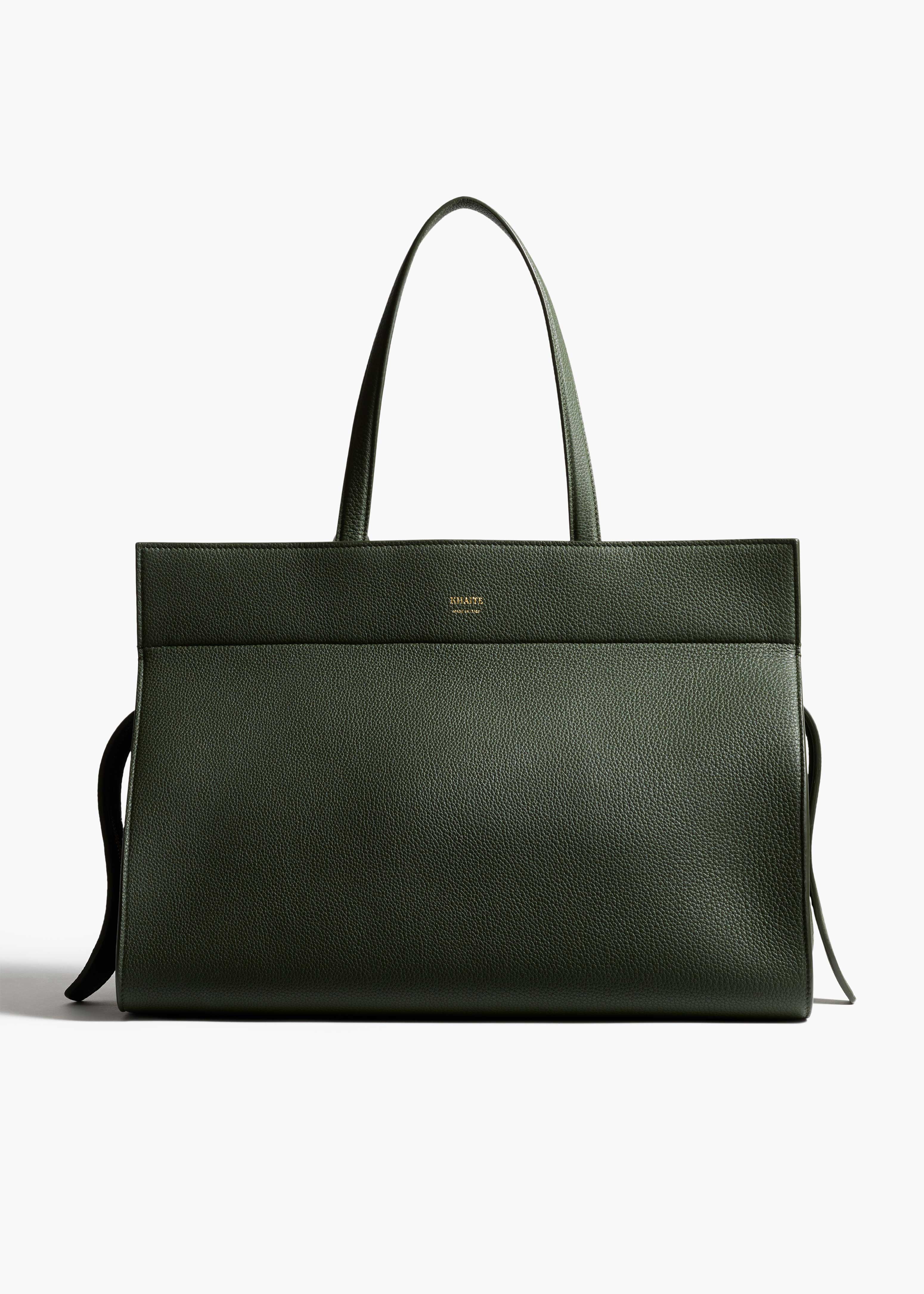 Khaite - Crosby Bag in Bottle Green Pebbled Leather