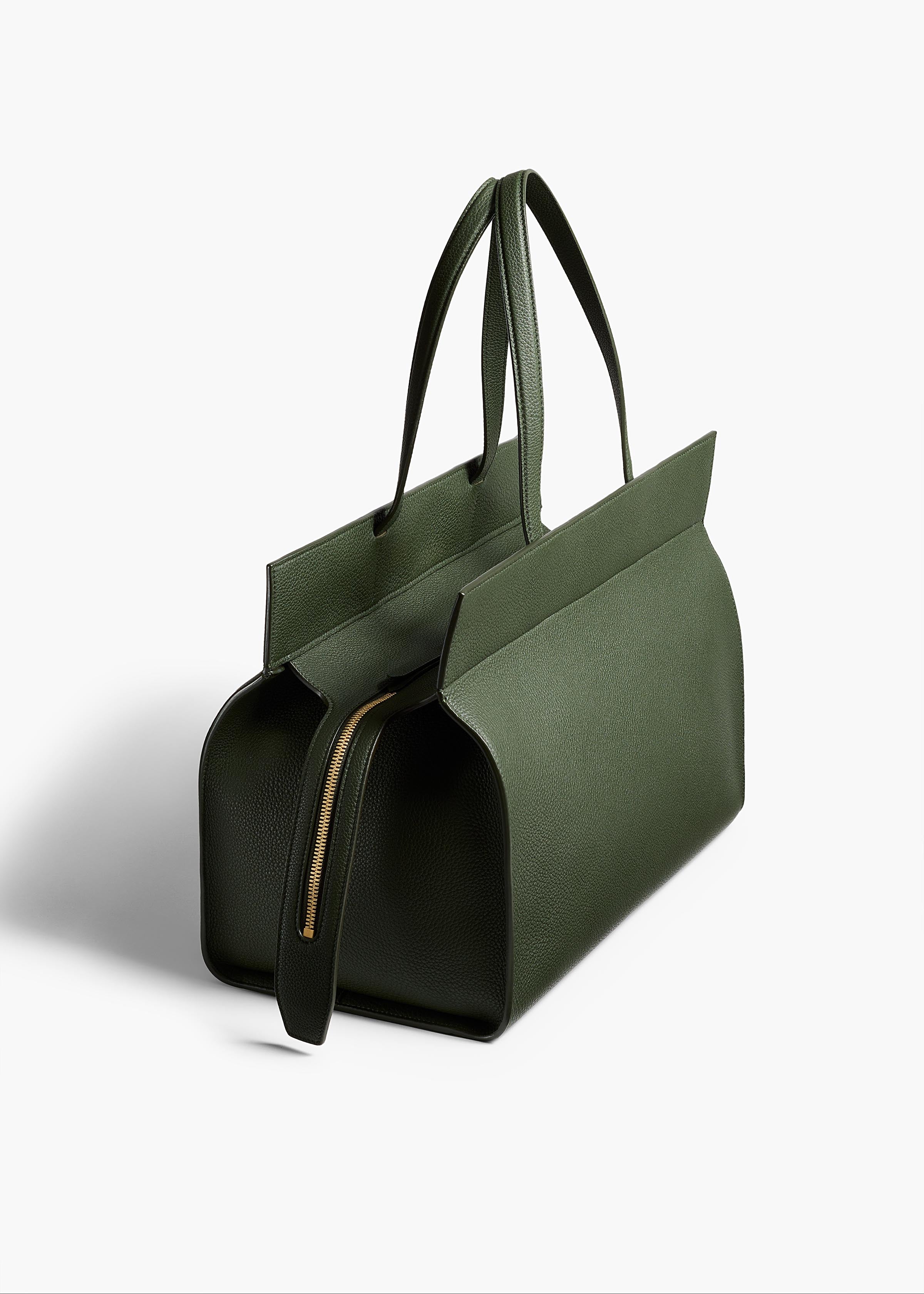 Khaite - Crosby Bag in Bottle Green Pebbled Leather - Image 8