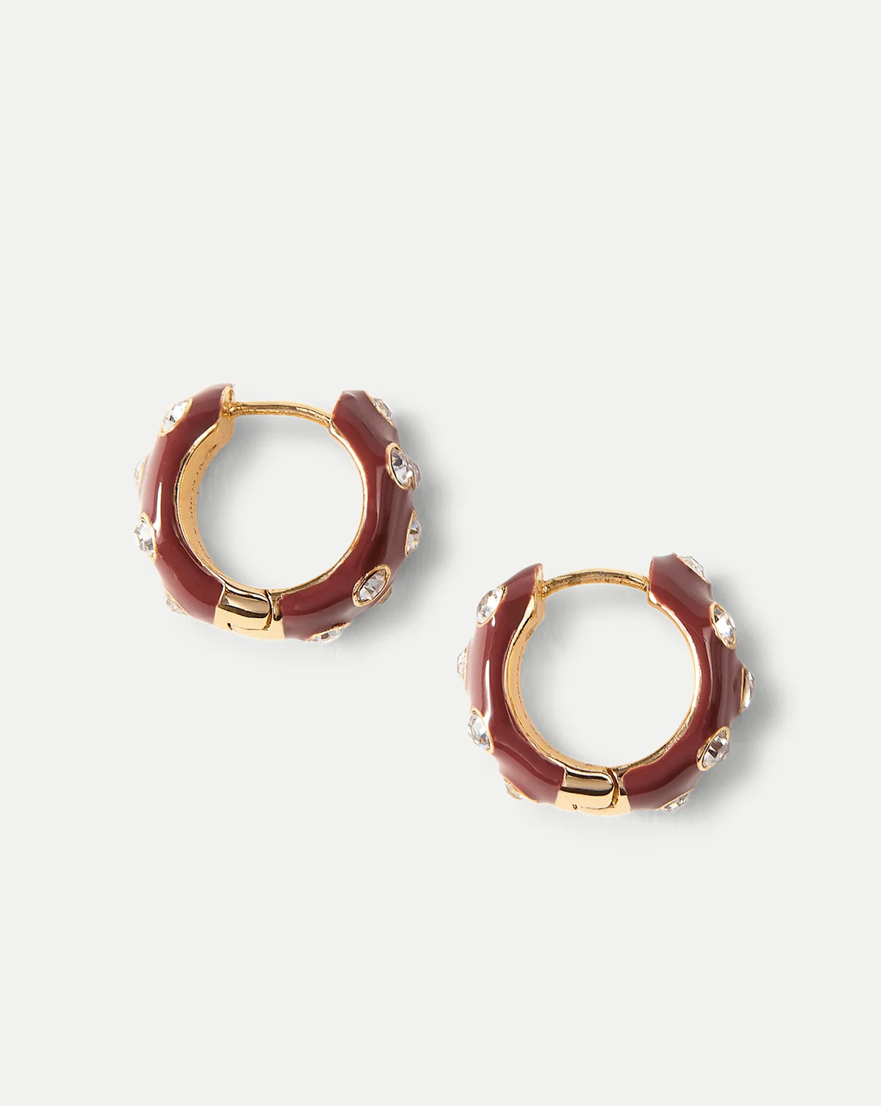 Veronica Beard - Crystal and Enamel Huggie Hoop