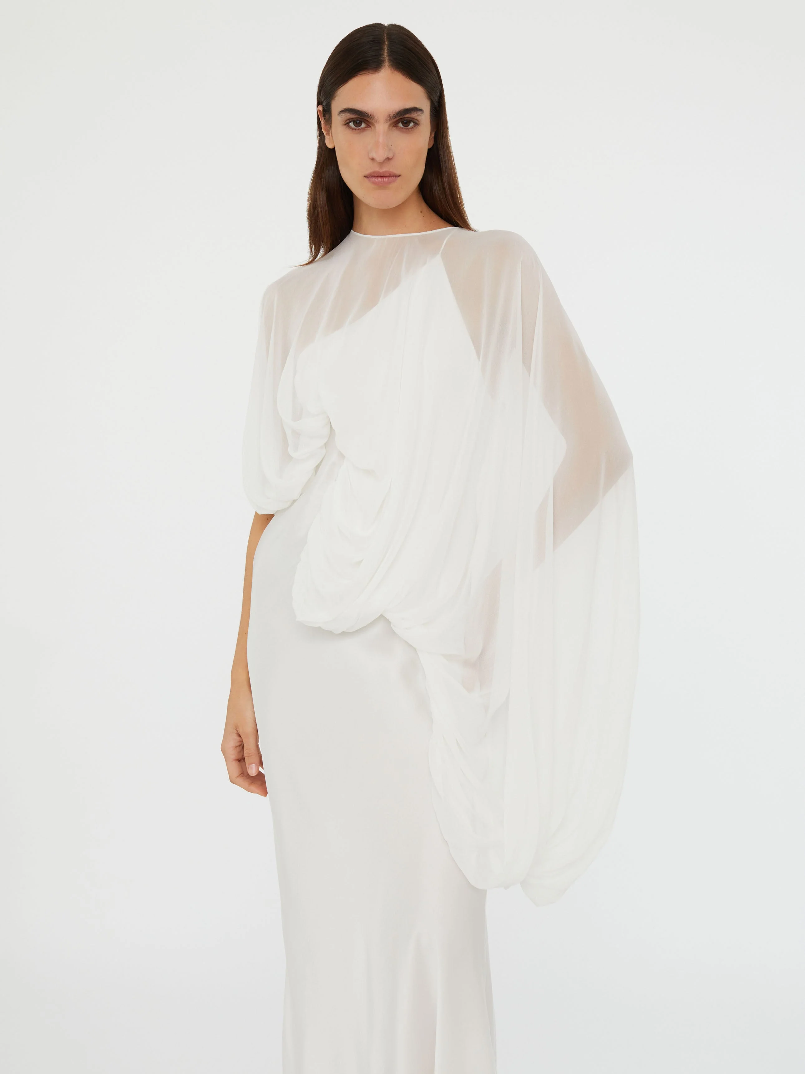 Christopher Esber - Cumulus Draped Sleeve Dress - Image 5