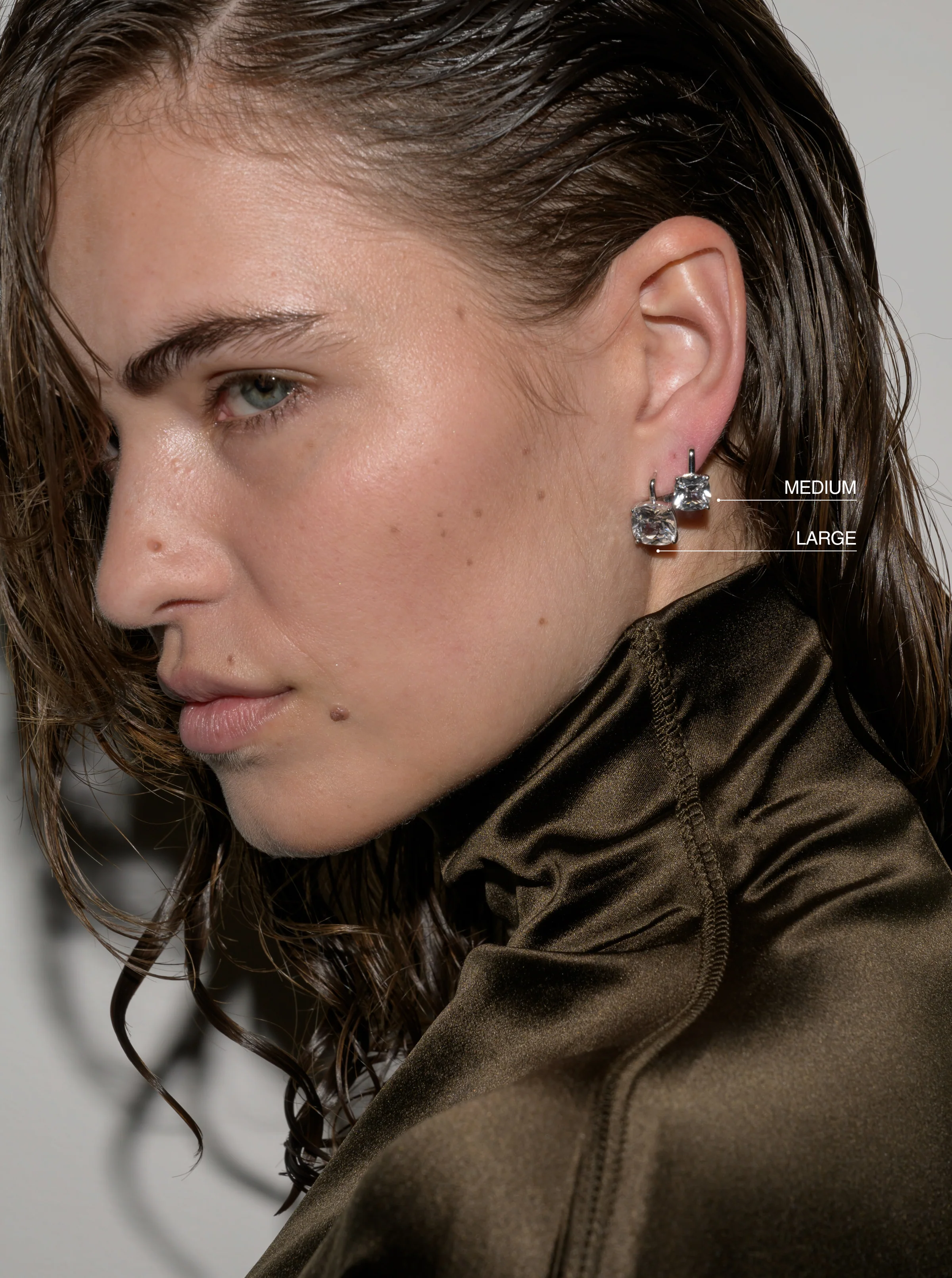 Dorsey - PORTER CUSHION - CUT EARRINGS IN LAB WHITE SAPPHIRE - Image 3