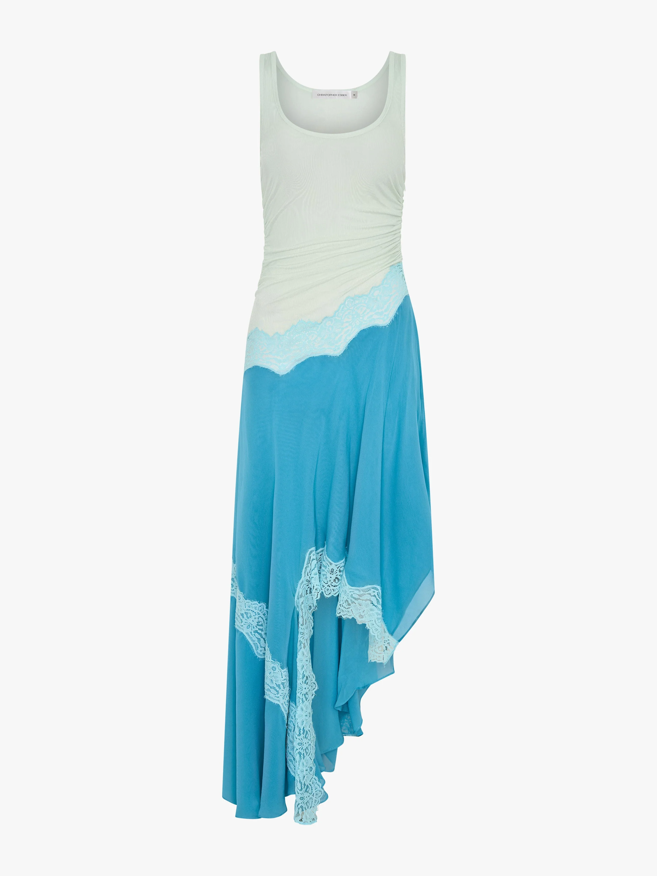 Christopher Esber - Cutaway Lace Gathered Tank Dress - Image 5
