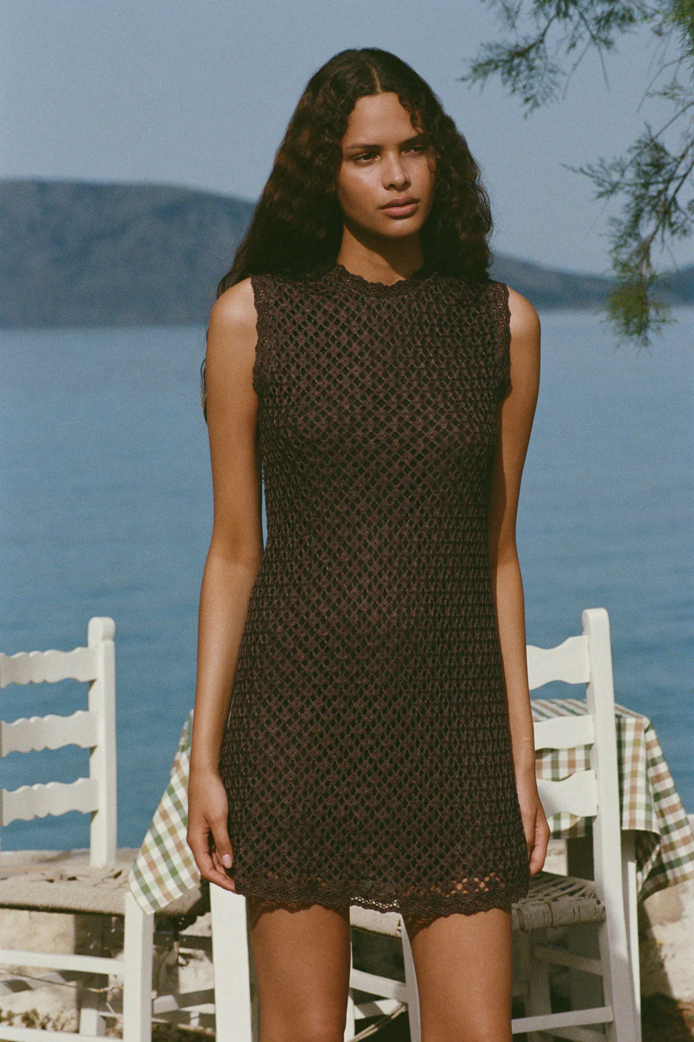 Faithfull - Cyrene Mini Dress Floral Lace Brown - Final Sale - Image 2