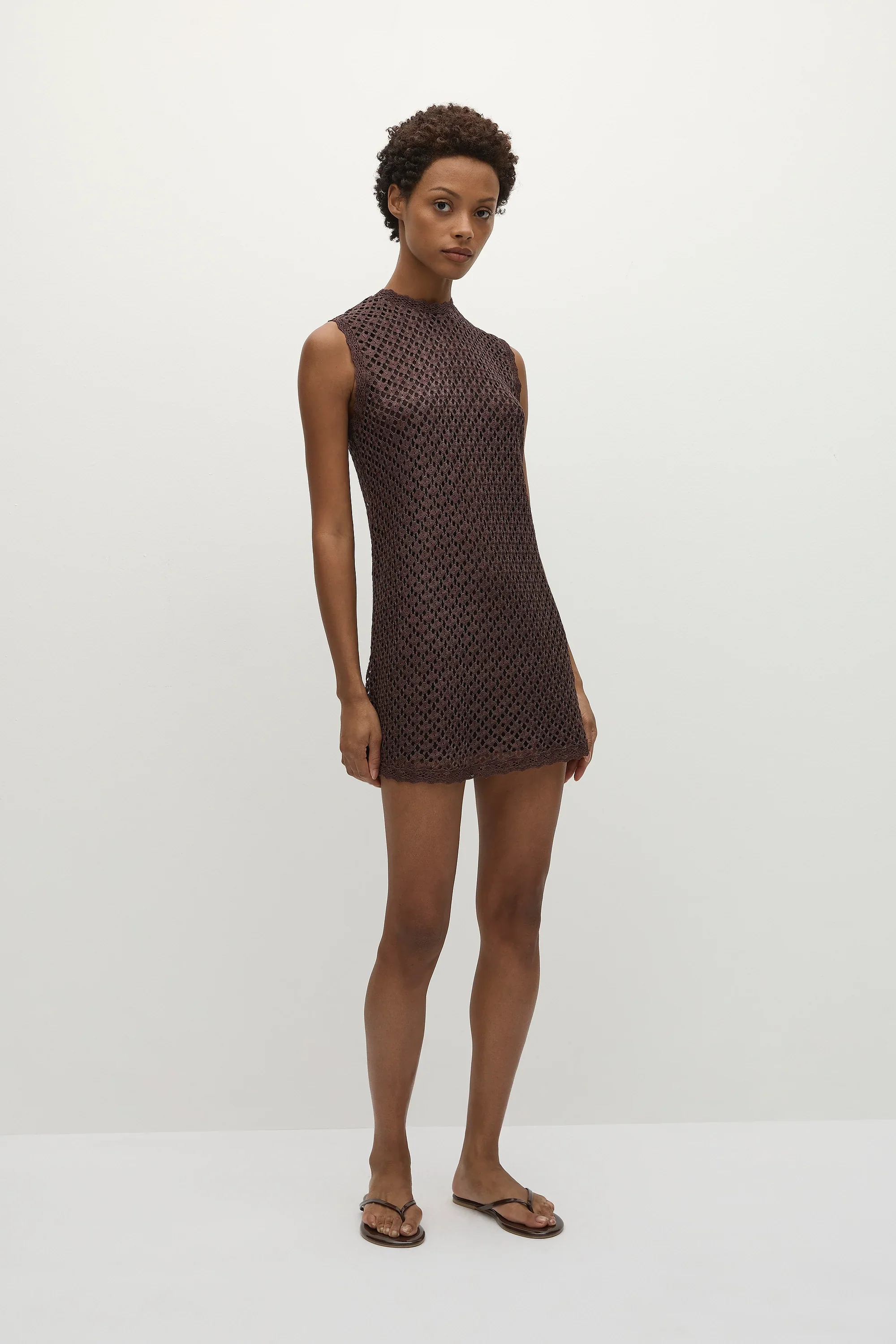 Faithfull - Cyrene Mini Dress Floral Lace Brown - Final Sale - Image 4