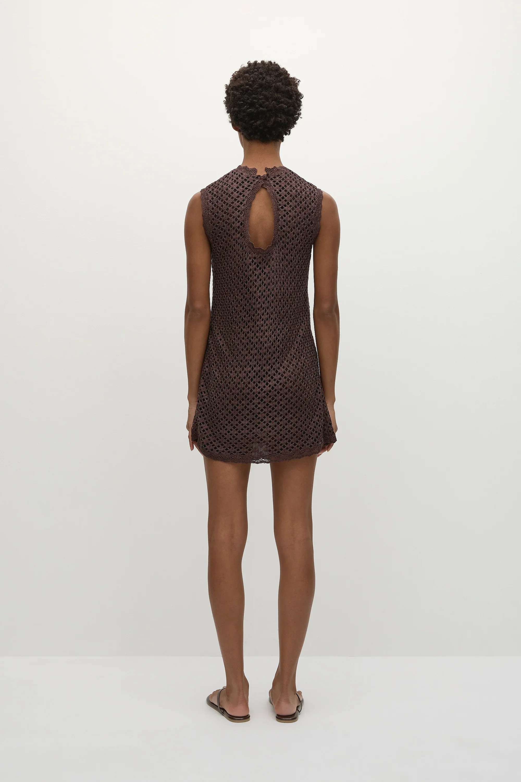 Faithfull - Cyrene Mini Dress Floral Lace Brown - Final Sale - Image 5