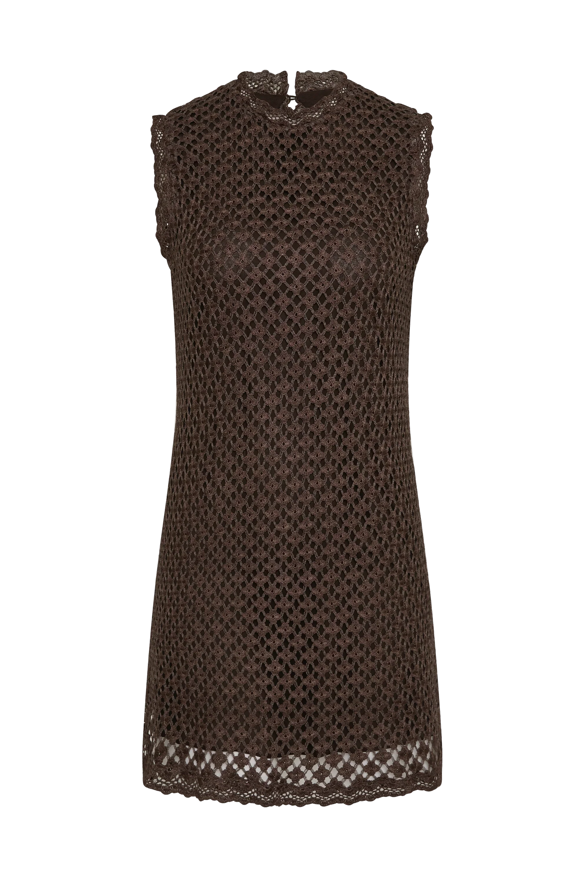 Faithfull - Cyrene Mini Dress Floral Lace Brown - Final Sale - Image 7