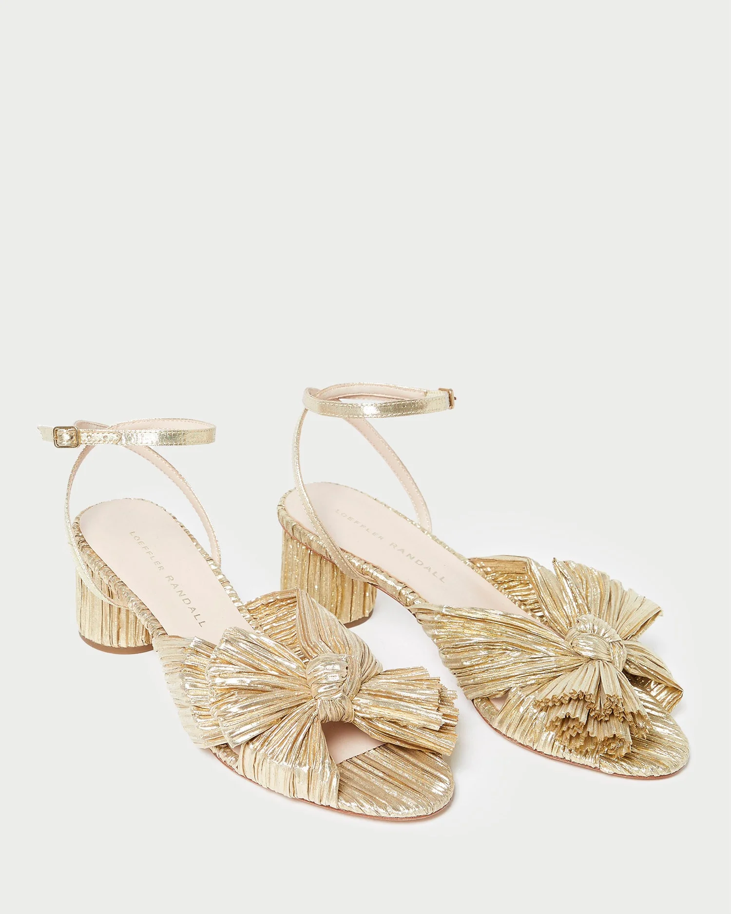 Loeffler Randall - Dahlia Gold Pleated Bow Heel - Image 3