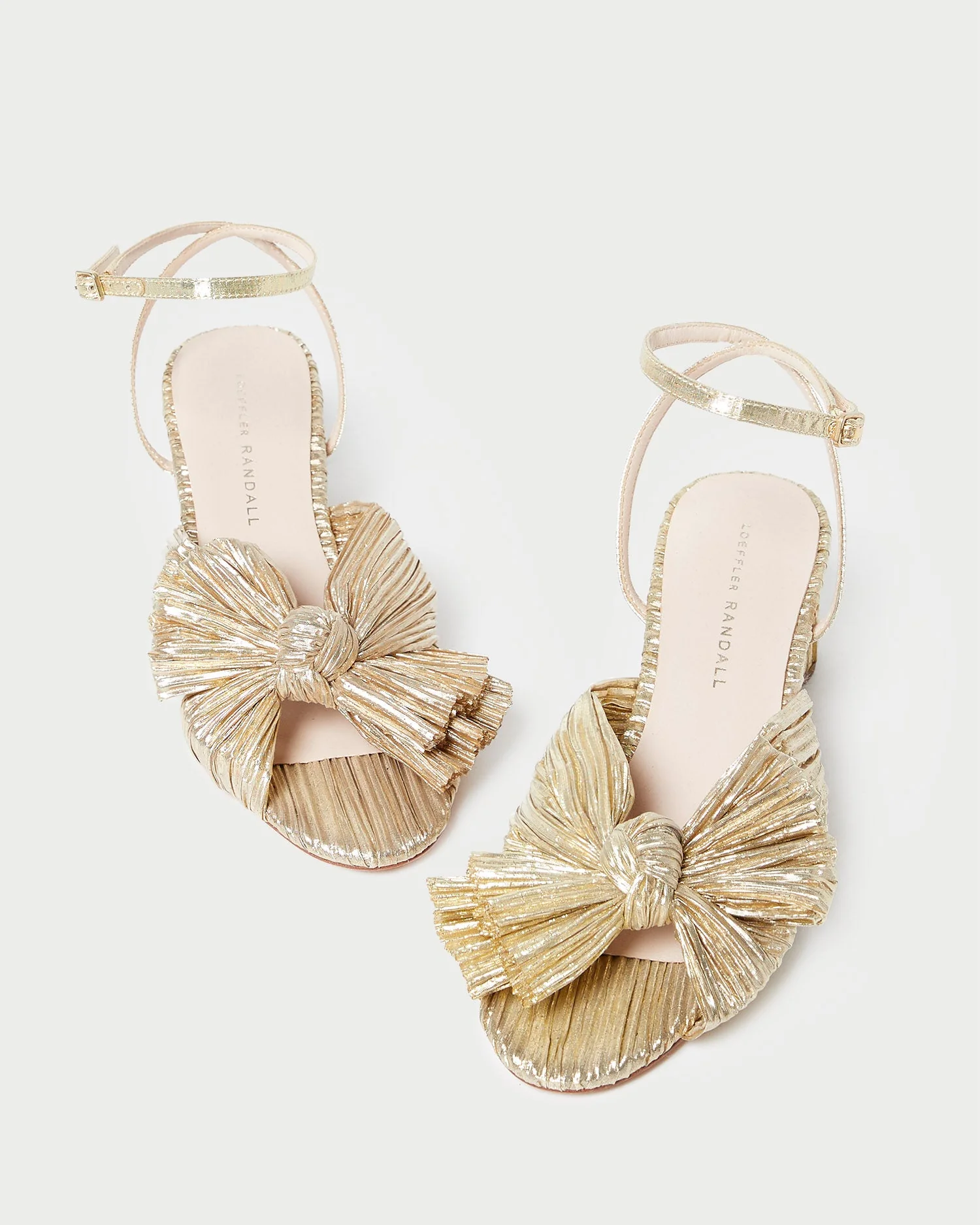Loeffler Randall - Dahlia Gold Pleated Bow Heel - Image 5