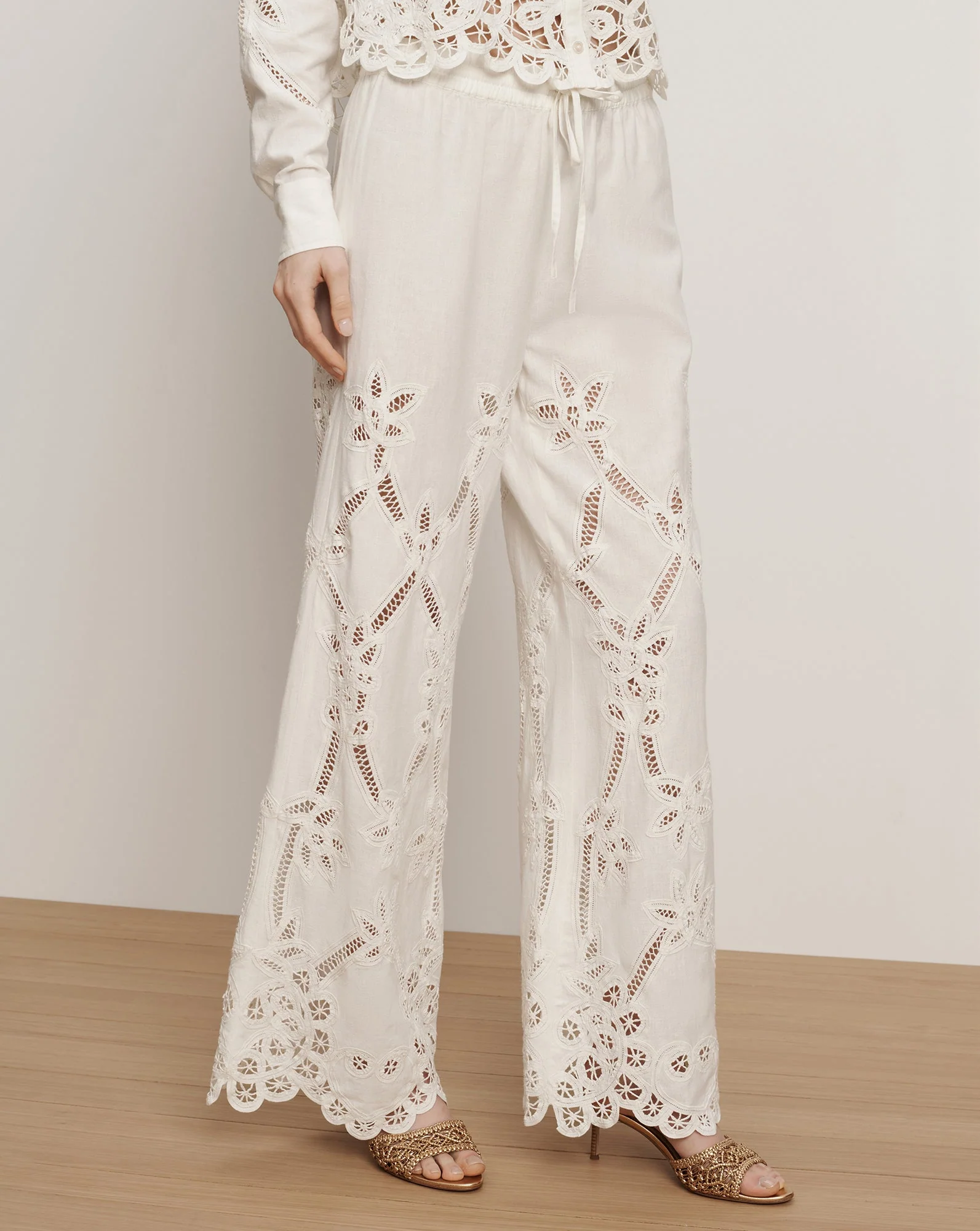 Veronica Beard - Daisy Wide - Leg Eyelet Pant - Image 2