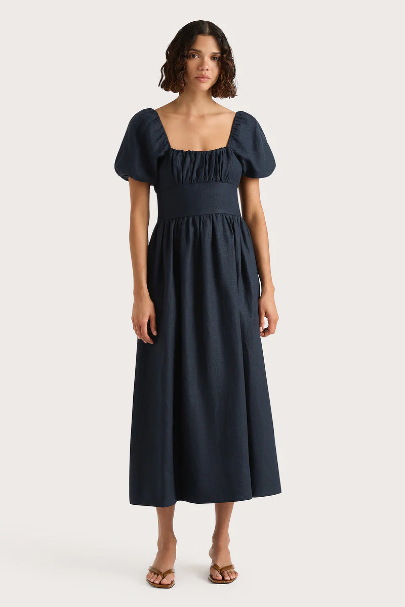 Faithfull - Dalia Midi Dress Navy - Final Sale