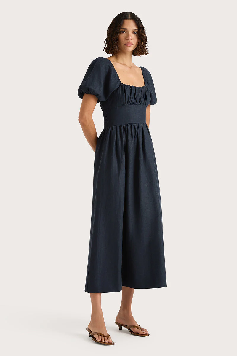 Faithfull - Dalia Midi Dress Navy - Final Sale - Image 2