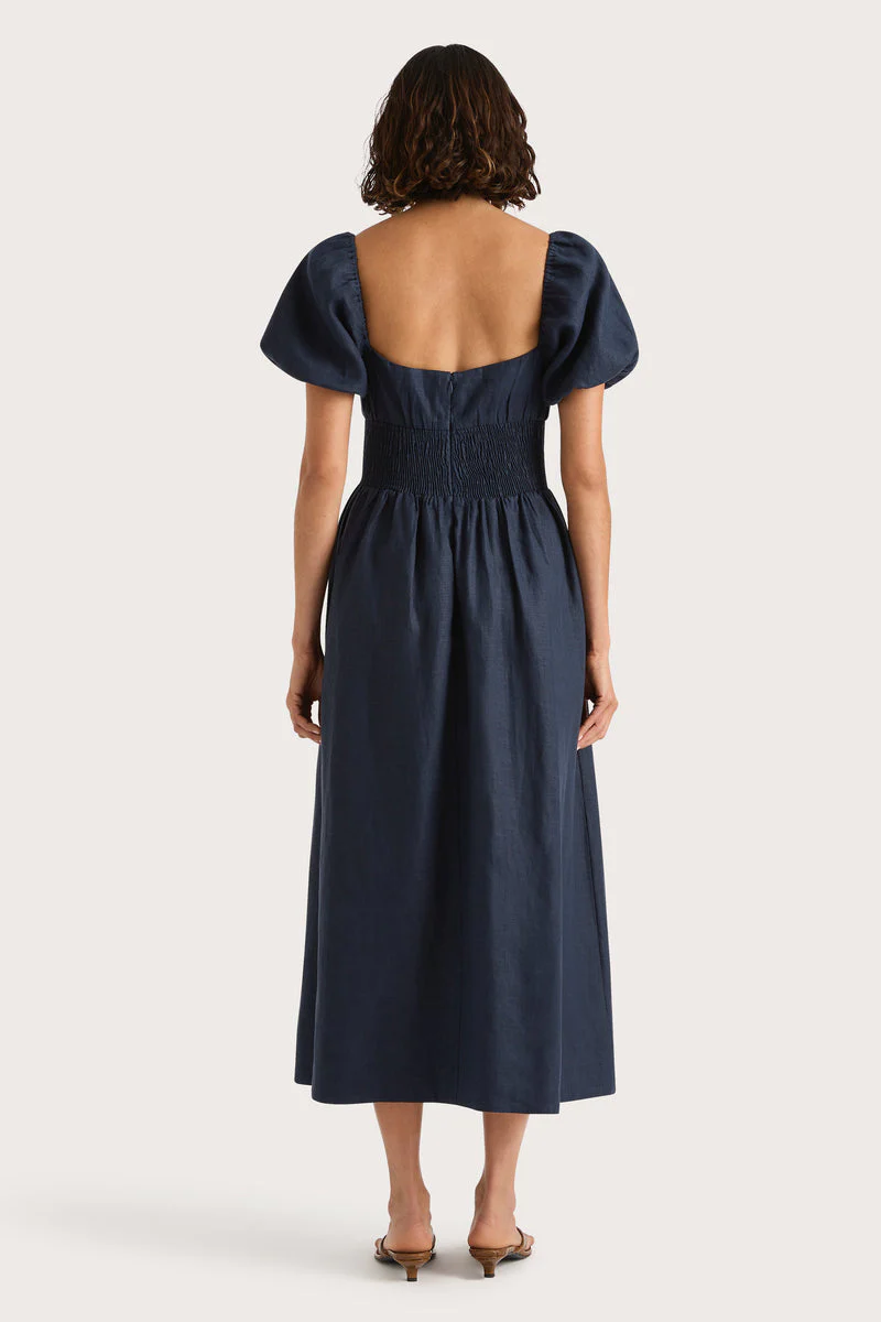 Faithfull - Dalia Midi Dress Navy - Final Sale - Image 3