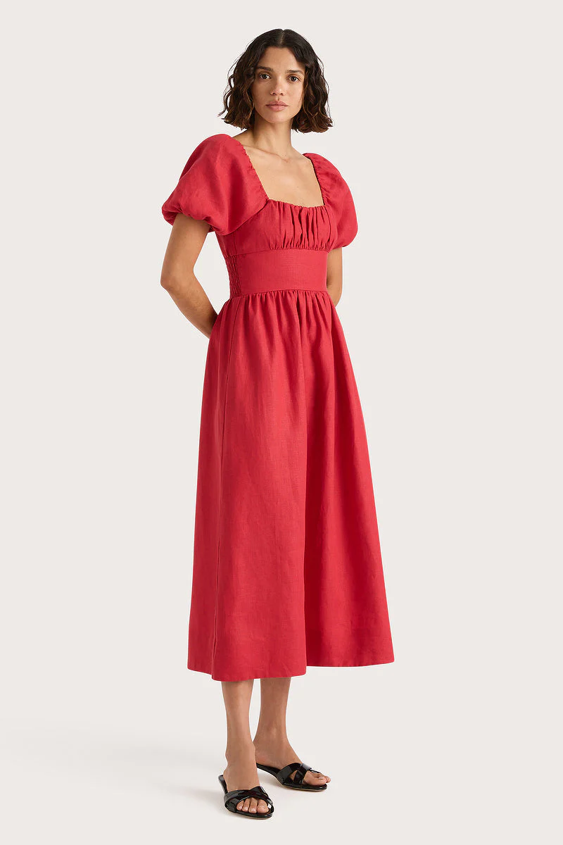 Faithfull - Dalia Midi Dress Red - Final Sale - Image 3