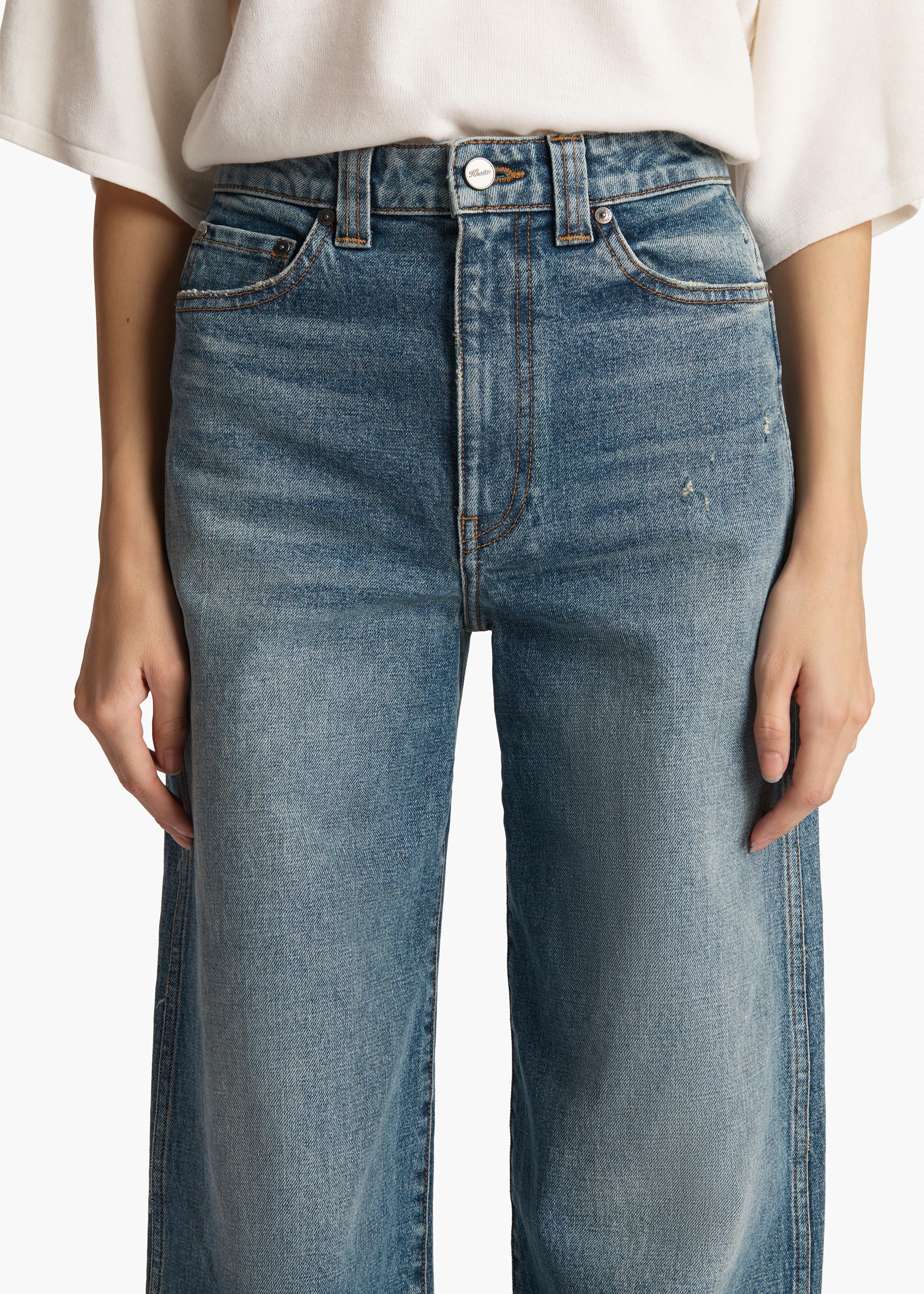 Khaite - Dane Stretch Jean in Heath - Image 12