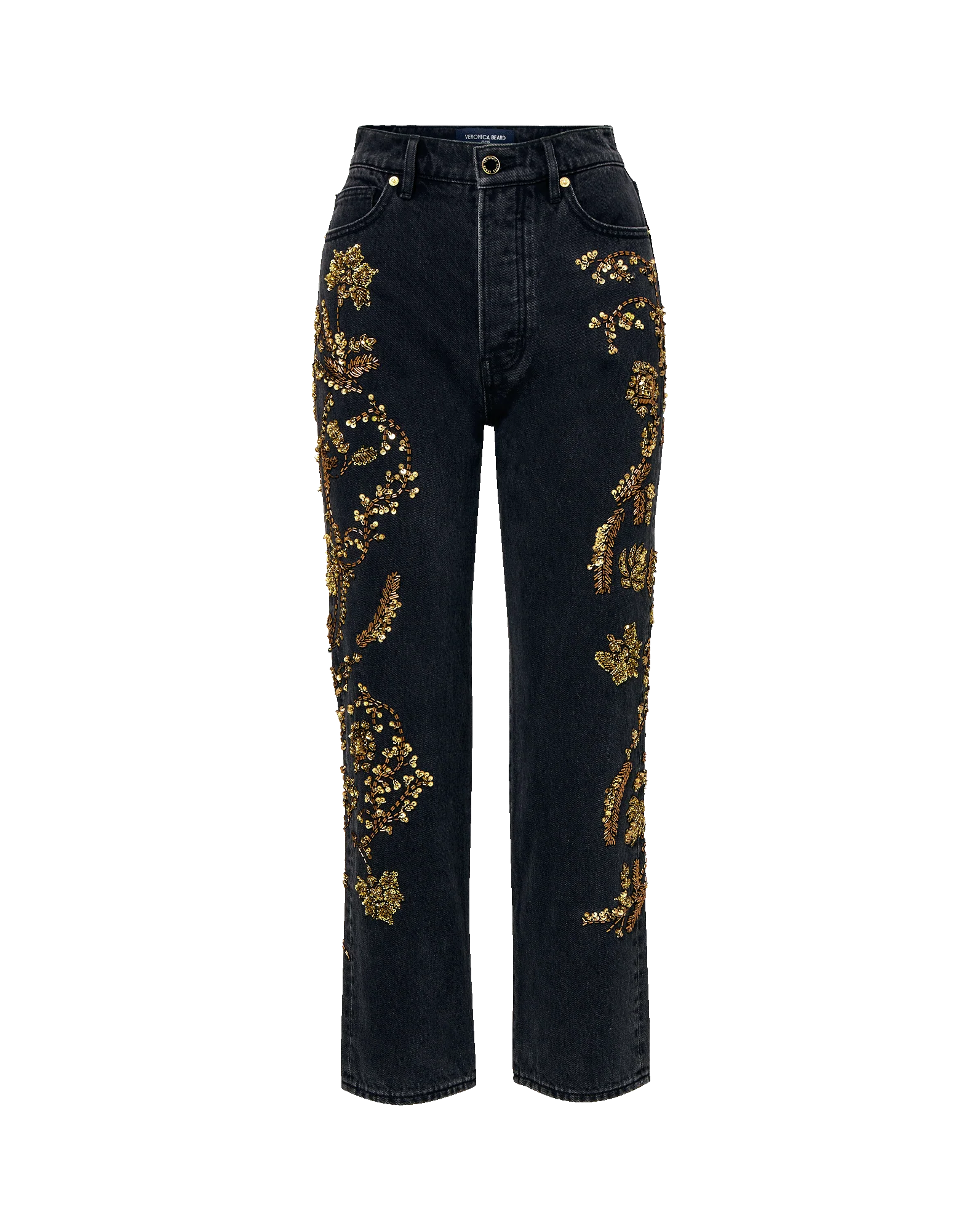 Veronica Beard - Daniela Embellished Straight - Leg Jean - Image 7