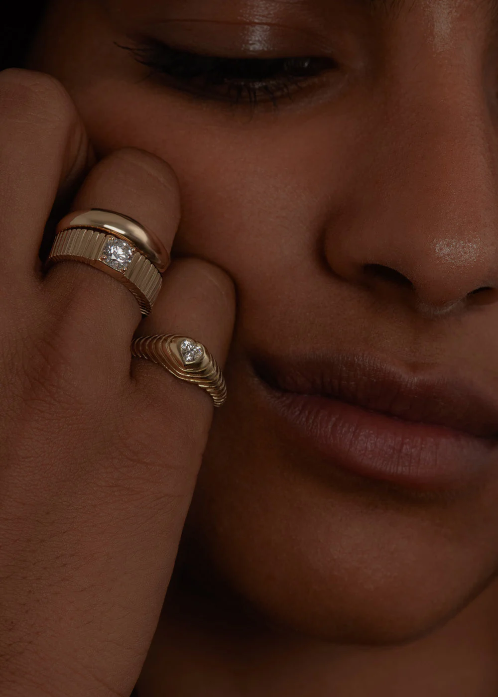 Kinn - Dare To Love Classic Hollow Dome Ring Gold - Image 5