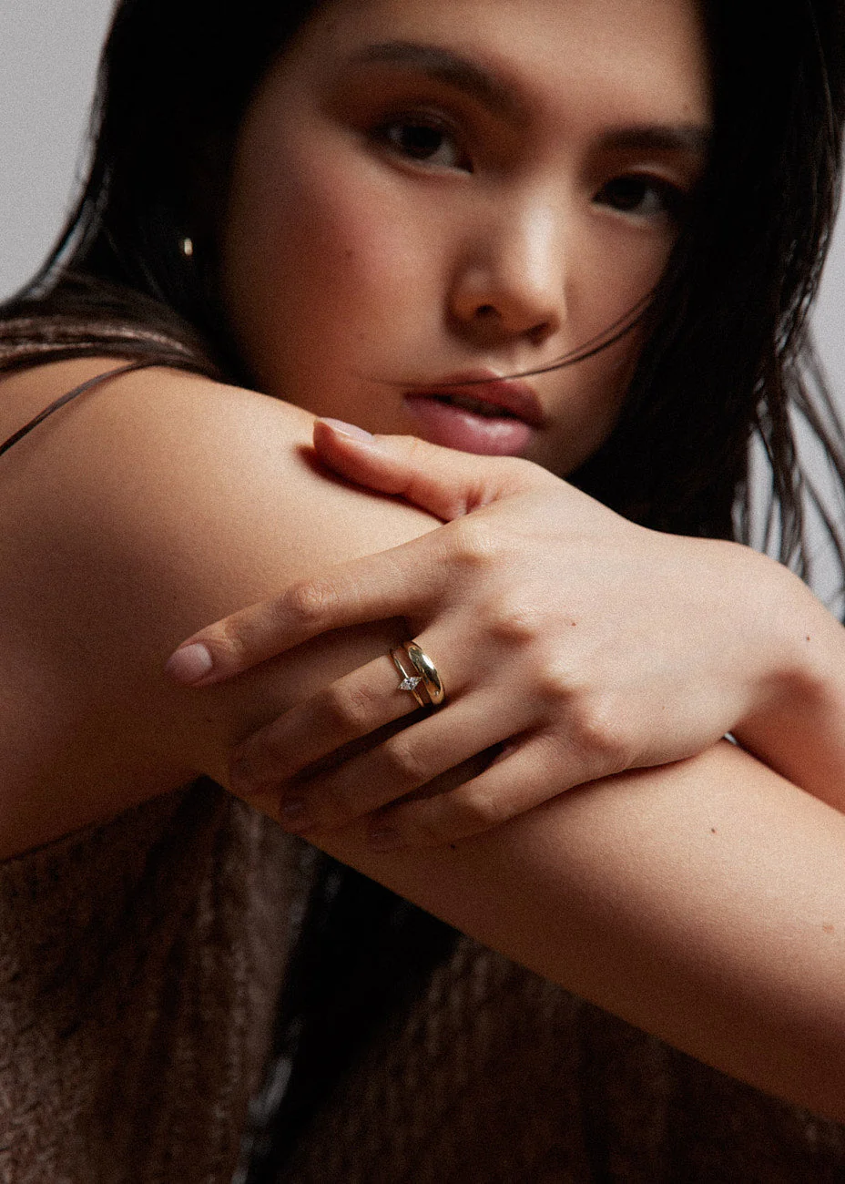 Kinn - Dare To Love Classic Hollow Dome Ring Gold - Image 8