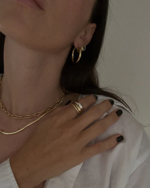 Kinn - Dare To Love Classic Hollow Dome Ring Gold - Image 9