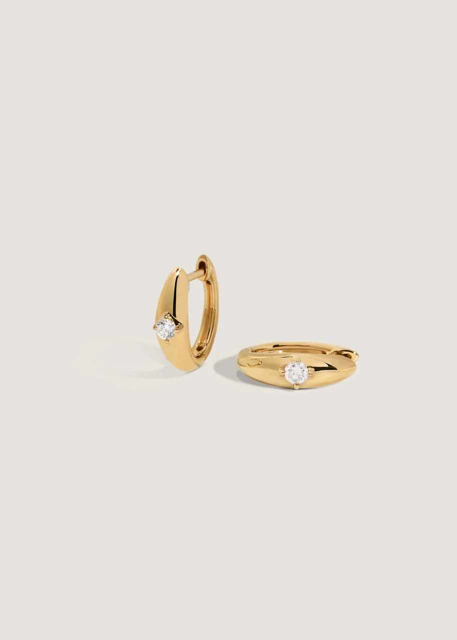 Kinn - Dare To Love Dome Huggie Earrings Diamond - Image 4