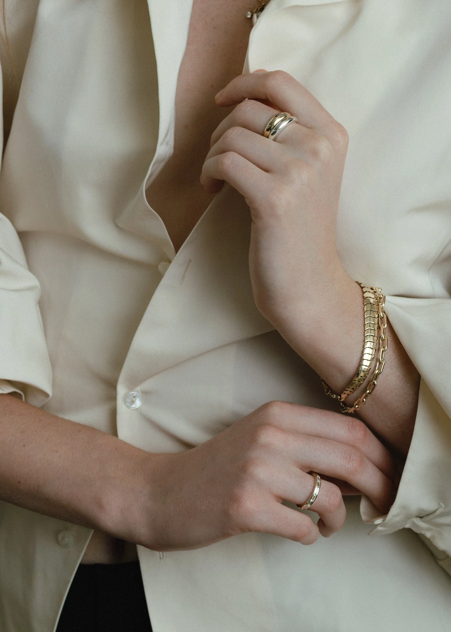 Kinn - Dare To Love Double Dome Ring Gold & Silver - Image 3