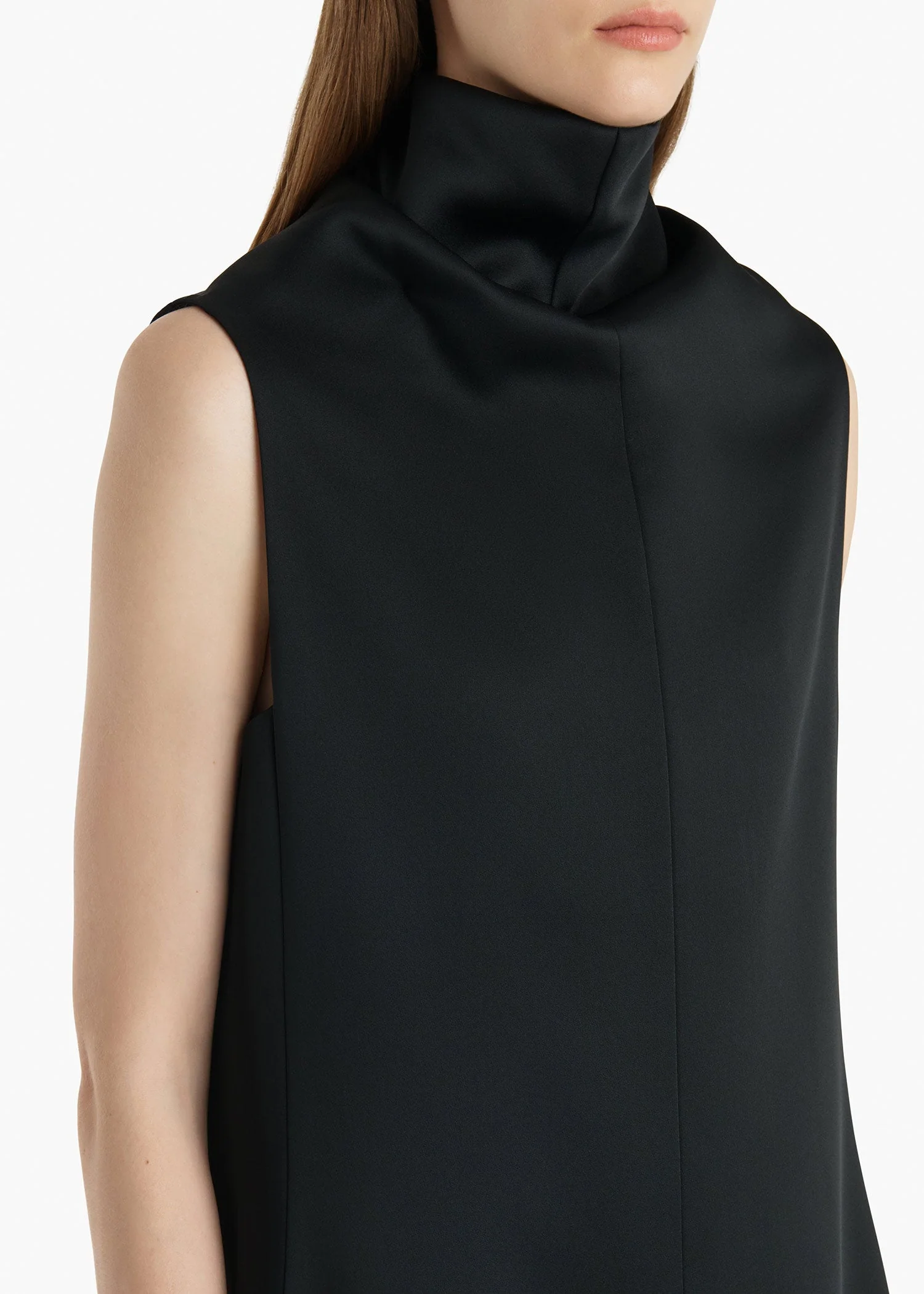 Khaite - Daria Dress in Black Satin - Image 5