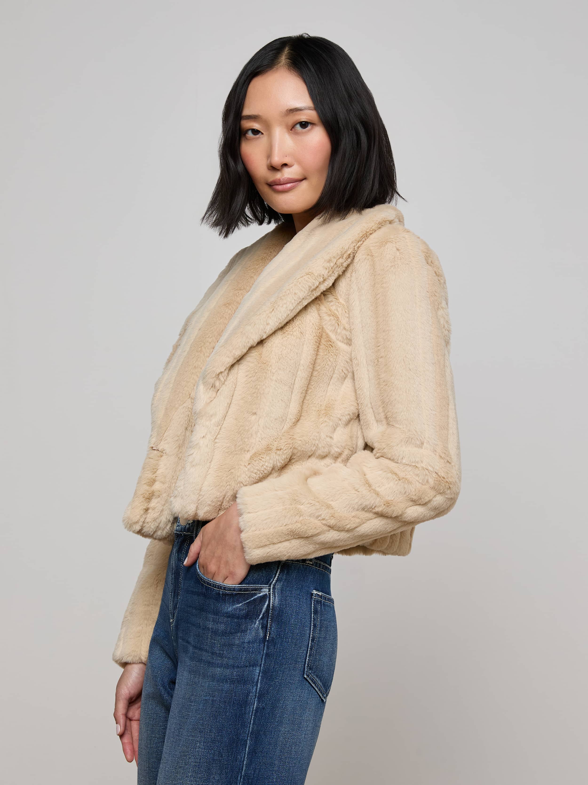 L'AGENCE - Davy Faux Fur Jacket - Image 2