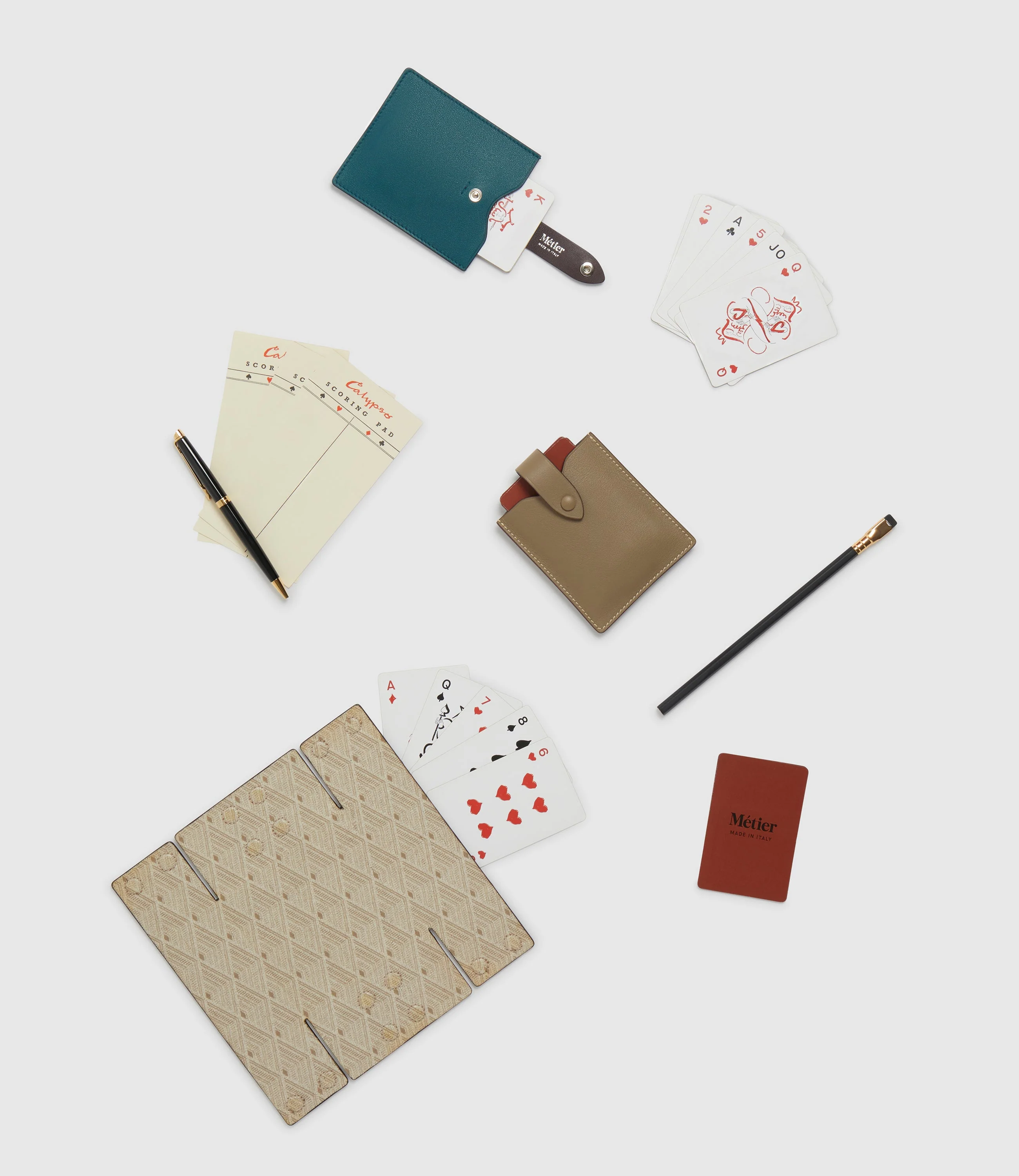Metier - Playing Cards and Deck of Cards Case Set Smooth Calfskin Lost At Sea - Image 3