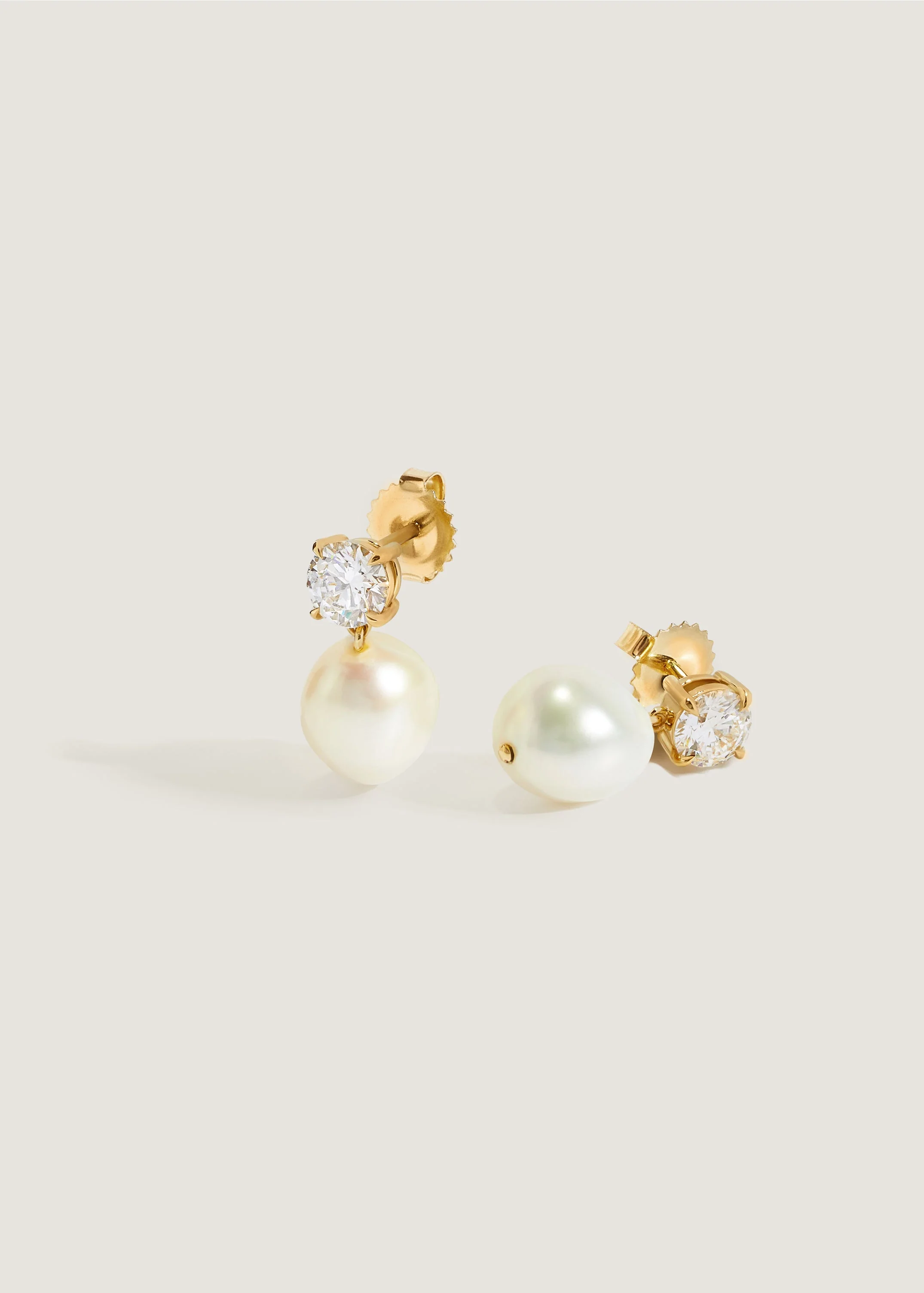Kinn - Delanie Diamond Baroque Pearl Earrings - Image 4