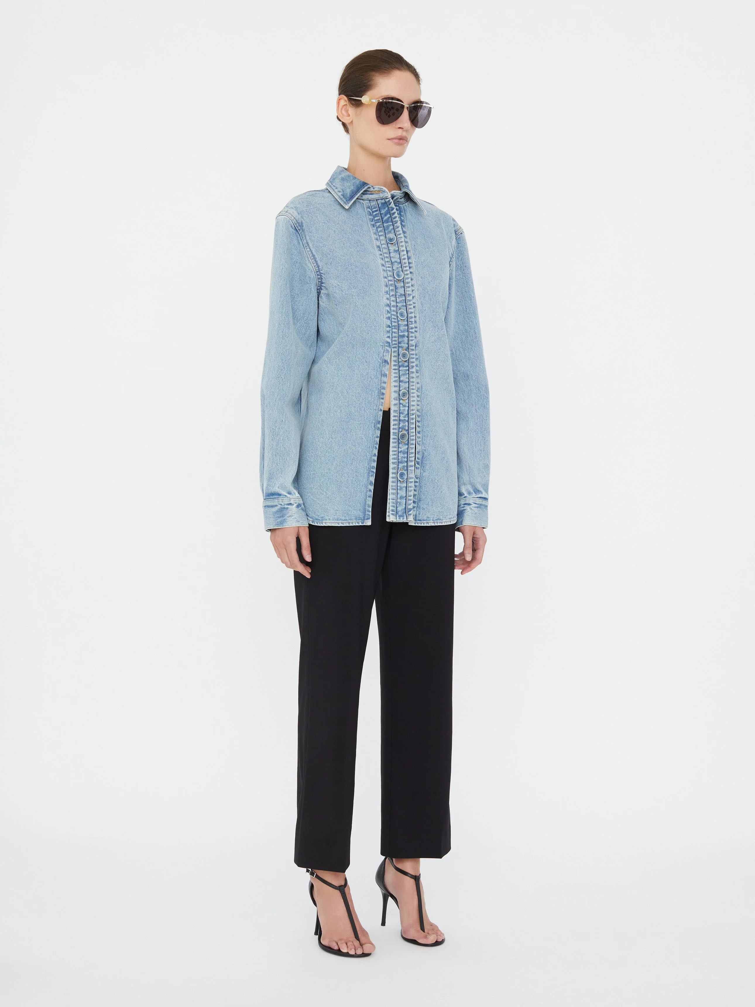 Christopher Esber - Denim Floating Tab Shirt - Image 3