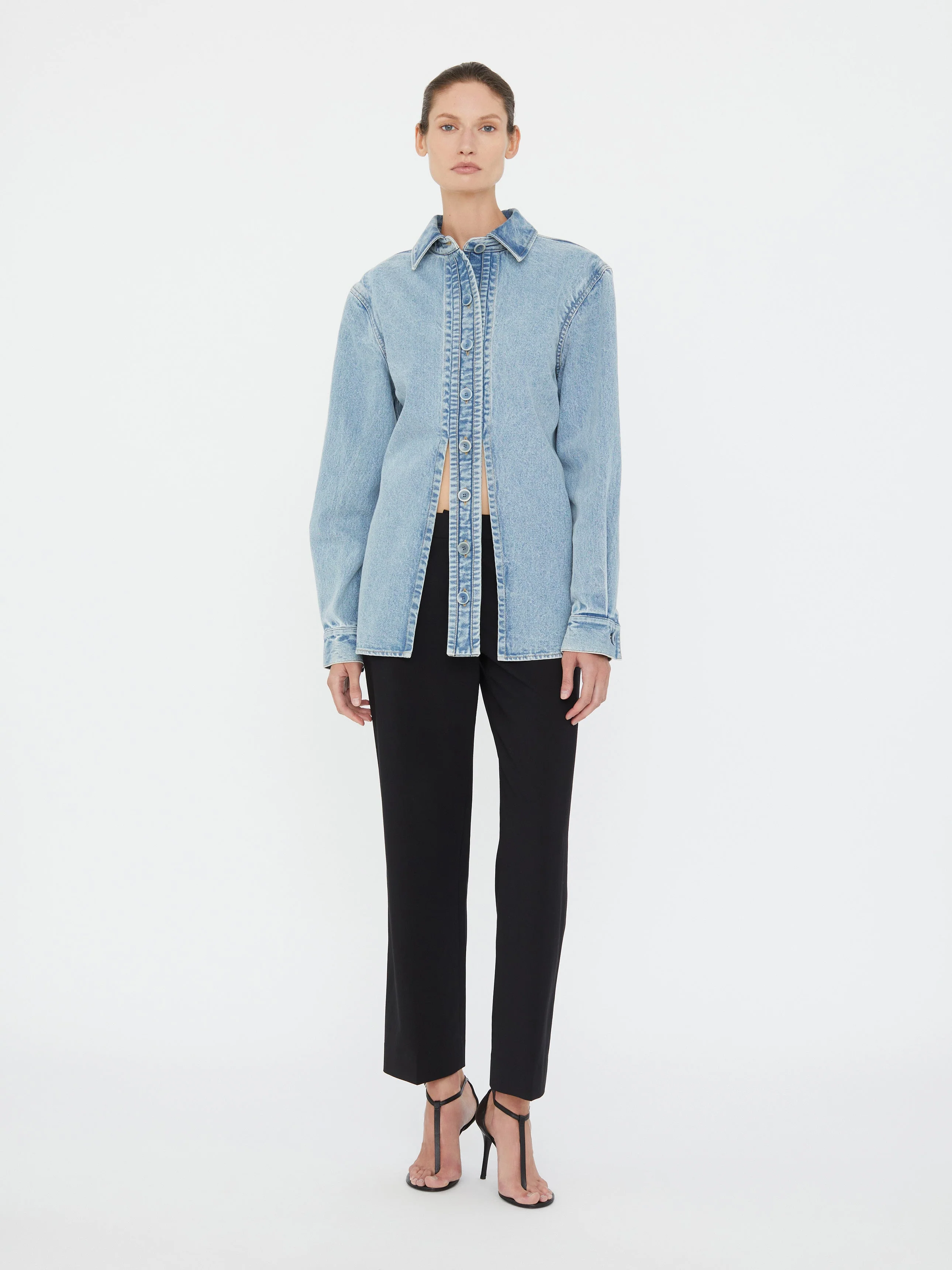 Christopher Esber - Denim Floating Tab Shirt - Image 5