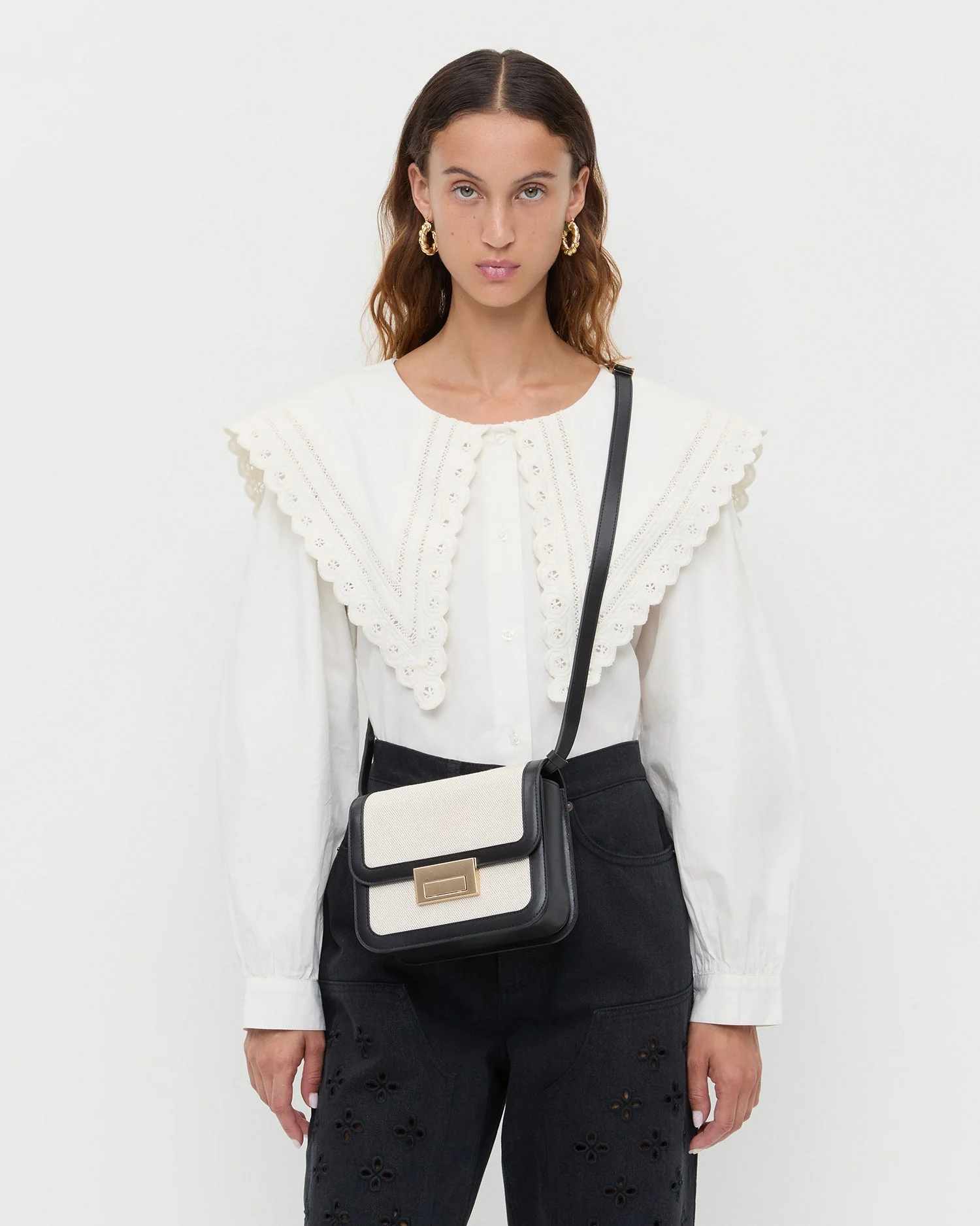 Loeffler Randall - Desi Black/Natural Canvas Crossbody - Image 5