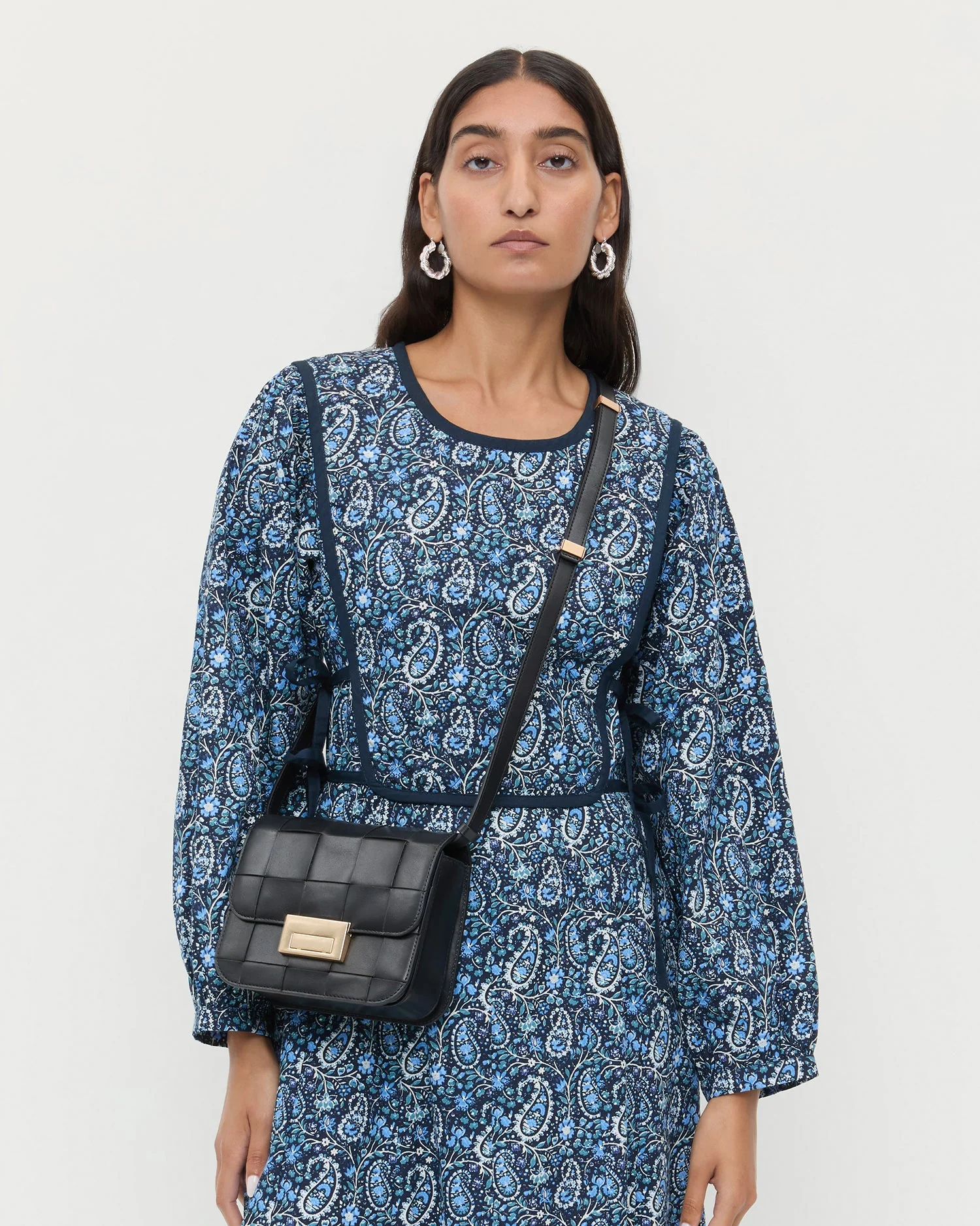 Loeffler Randall - Desi Black Woven Leather Crossbody - Image 5
