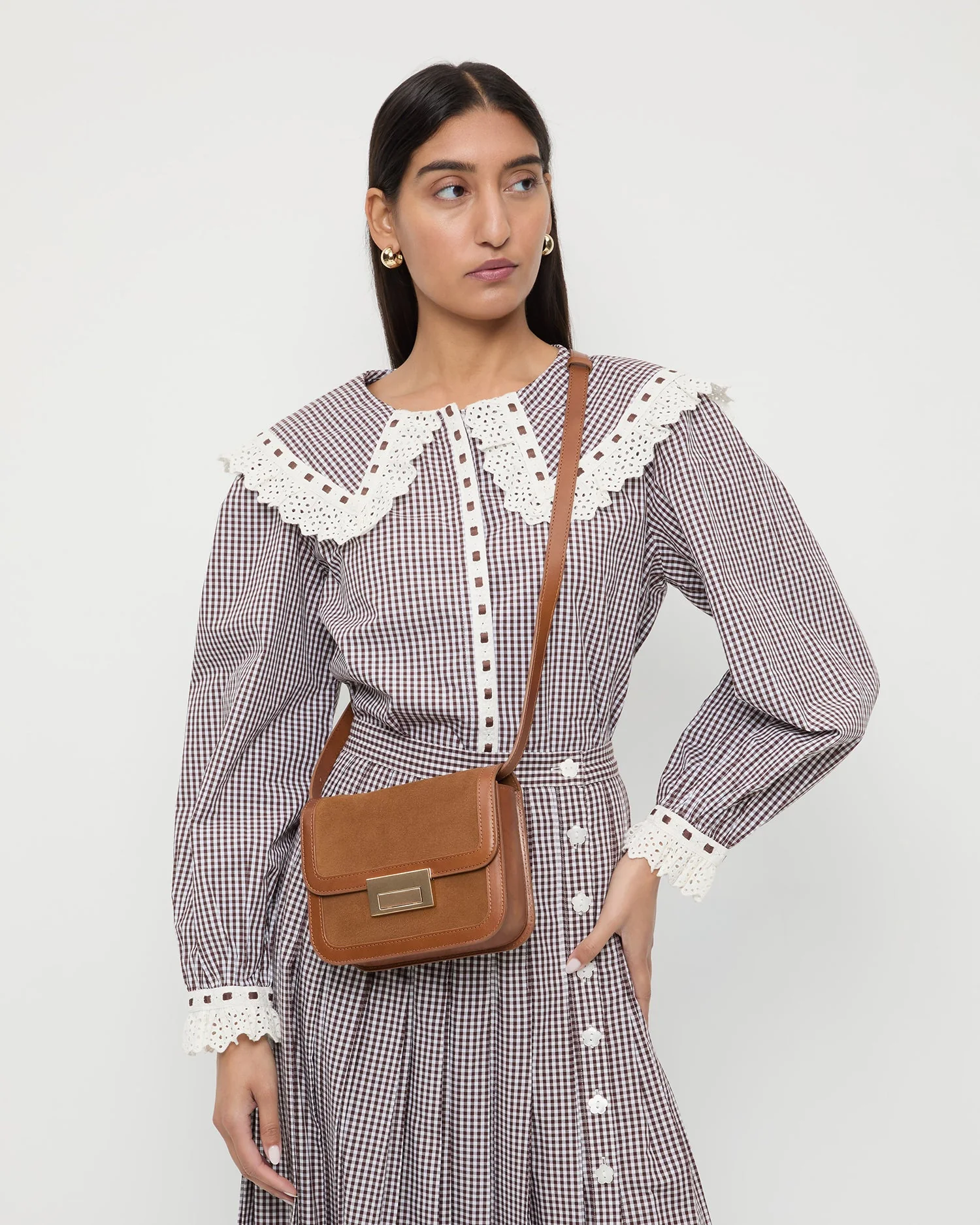 Loeffler Randall - Desi Cacao Suede Crossbody - Image 5
