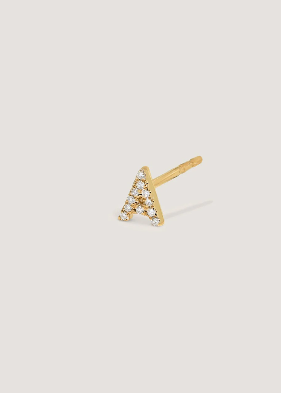 Kinn - Diamond Initial Stud Earring